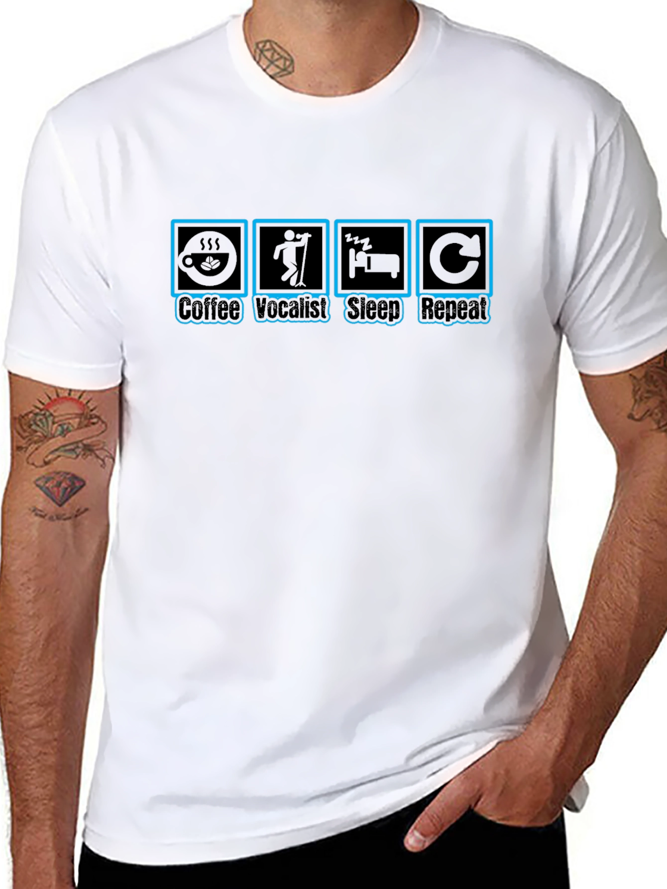 Coffee Vocalist Sleep Repeat T-Shirt