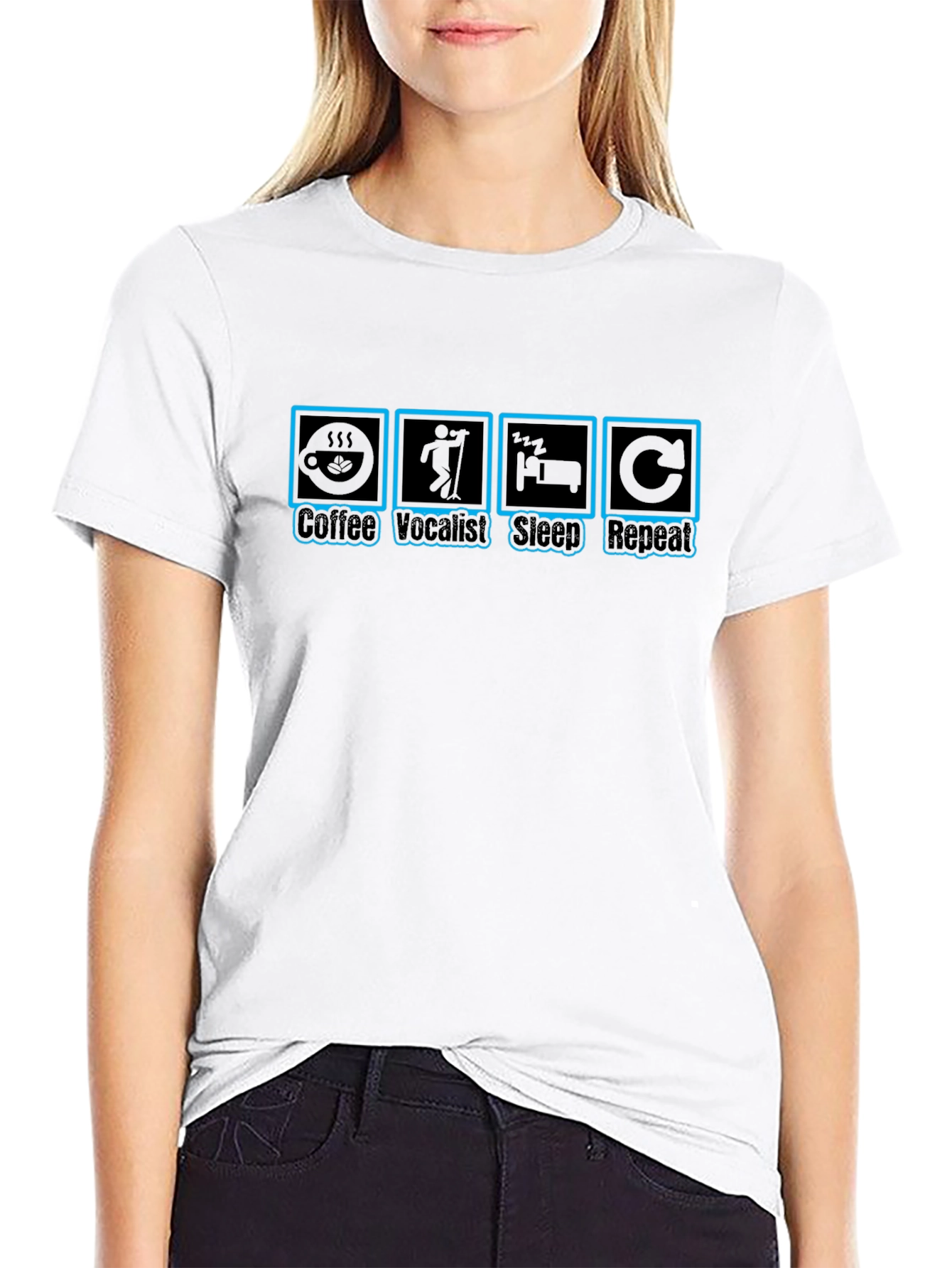 Coffee Vocalist Sleep Repeat T-Shirt