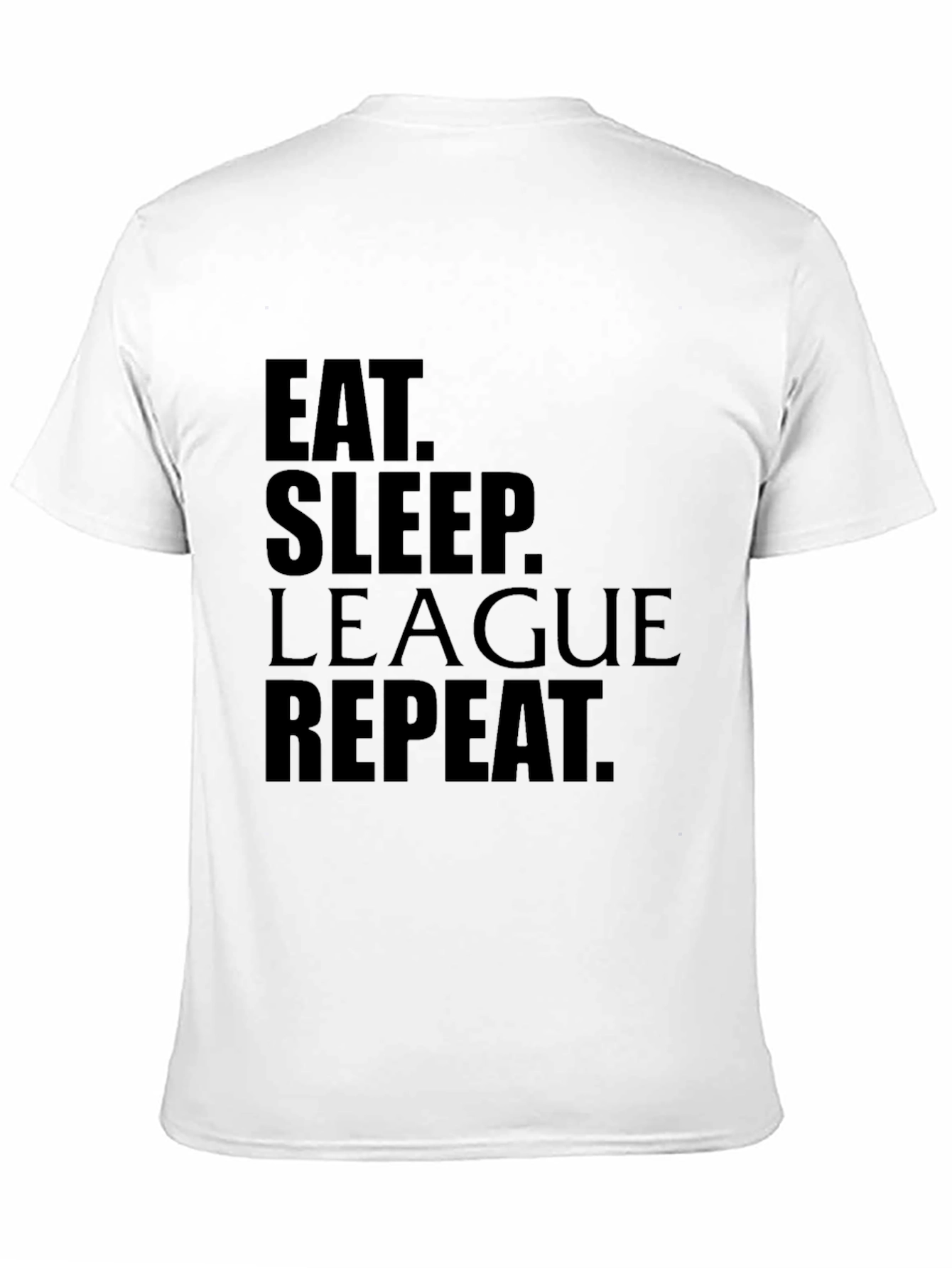Eat Sleep League Repeat Black Graphic Tee