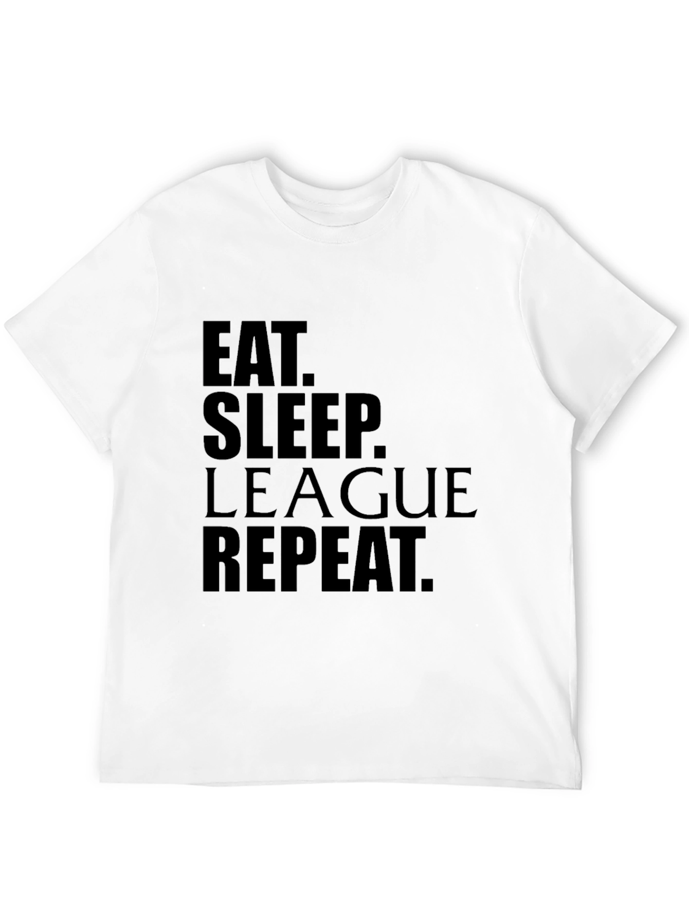 Eat Sleep League Repeat Black Graphic Tee