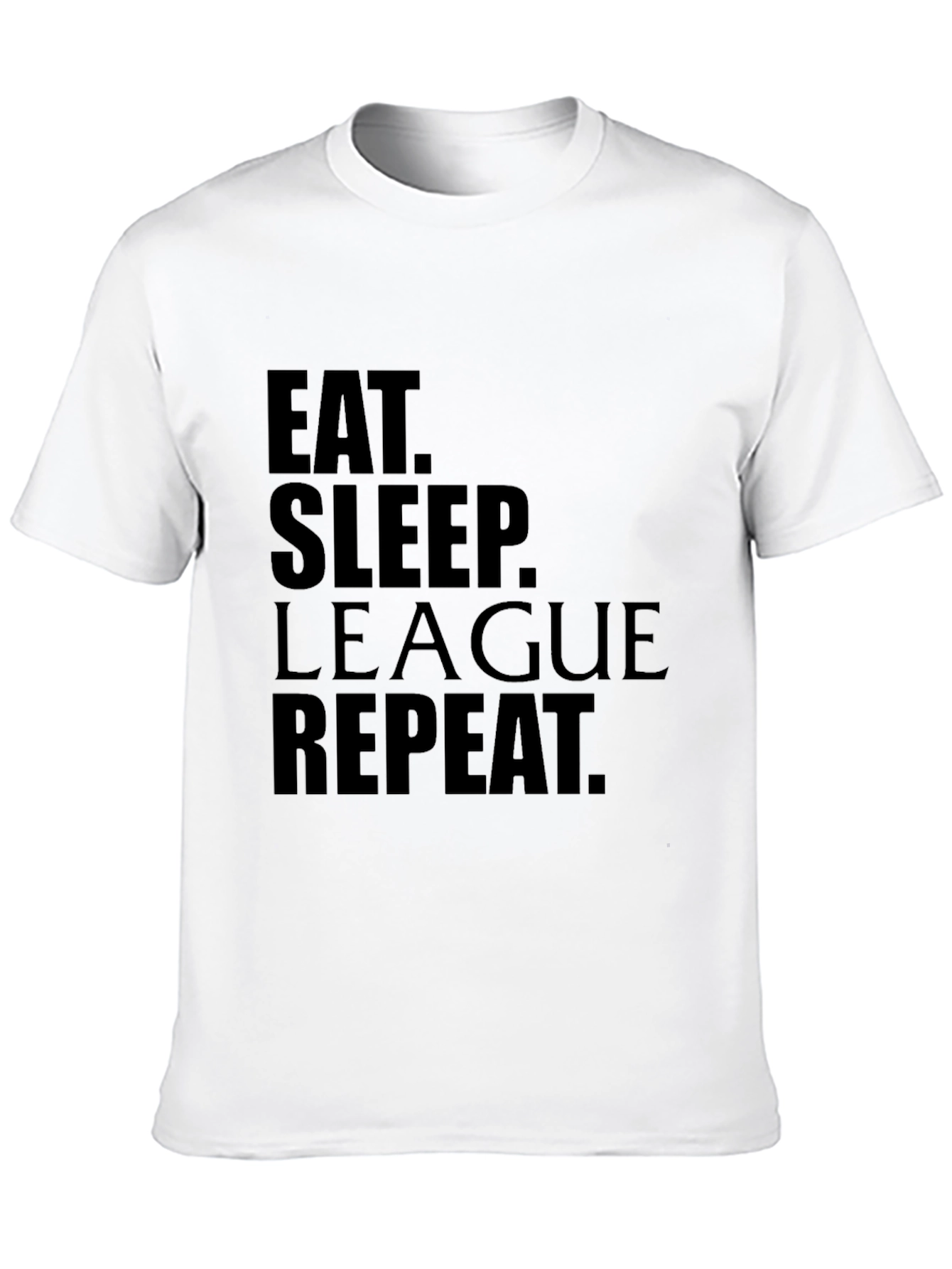 Eat Sleep League Repeat Black Graphic Tee