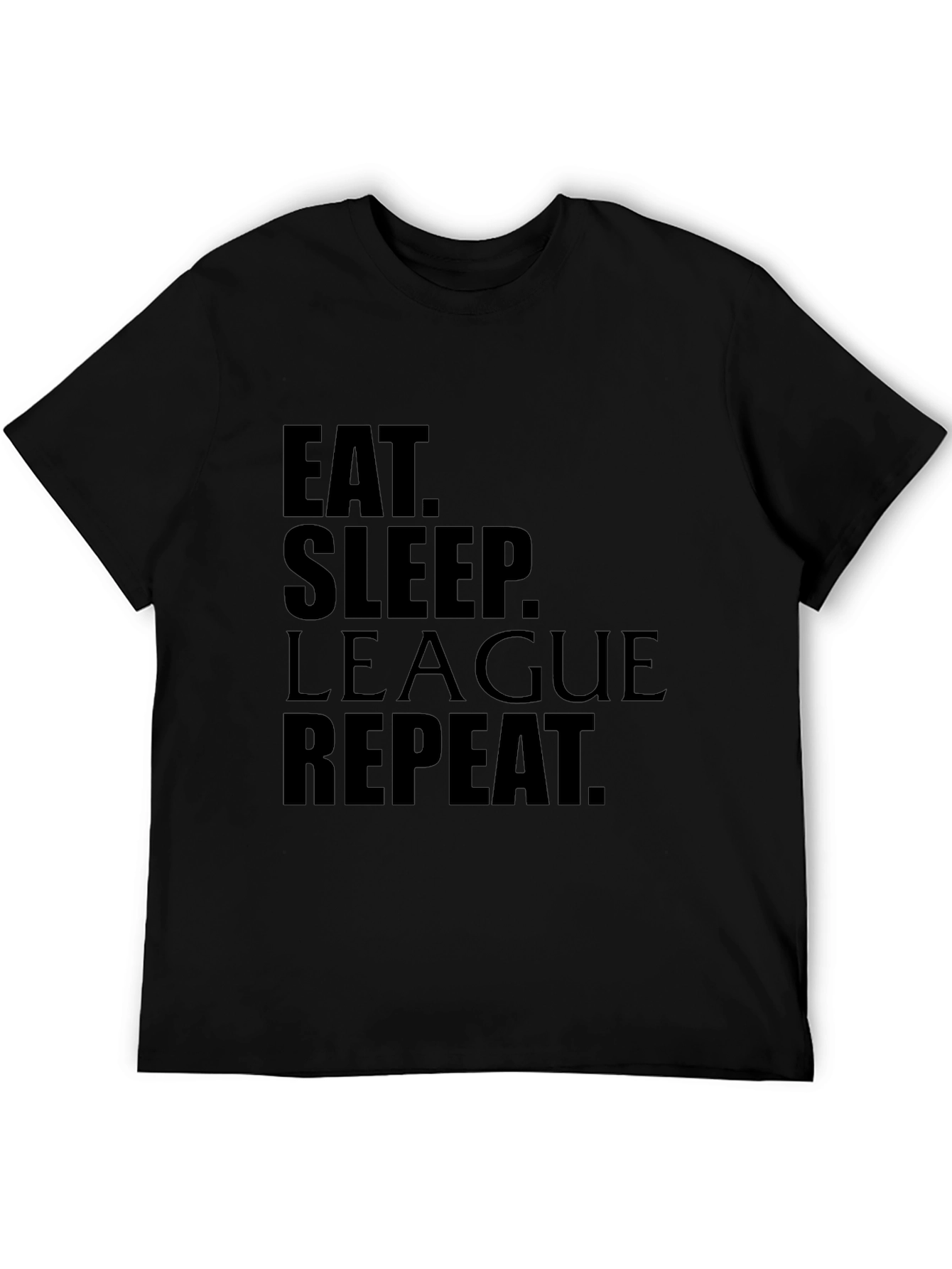 Eat Sleep League Repeat Black Graphic Tee