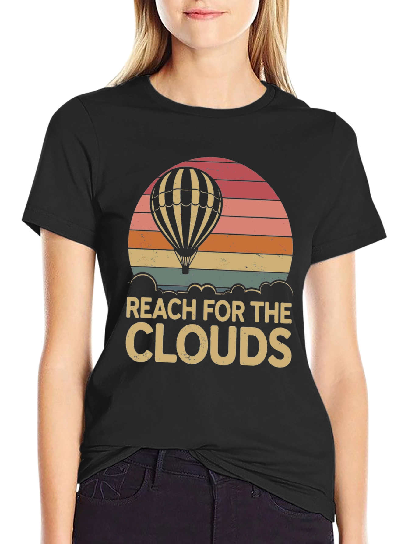 Reach for the Clouds Hot Air Balloon T-Shirt