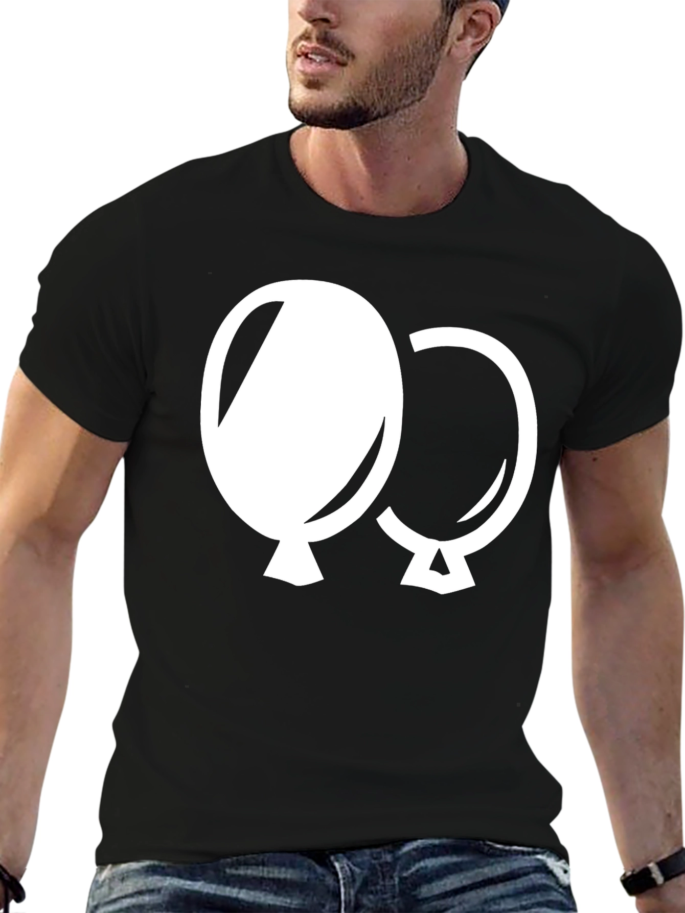 Balloon Graphic Tee - Black Cotton Comfort