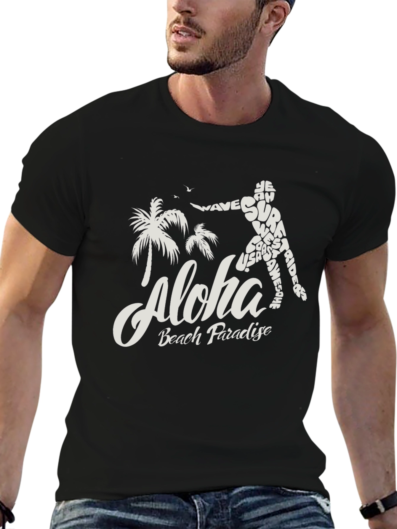 Aloha Beach Paradise T-Shirt - Surfing Design