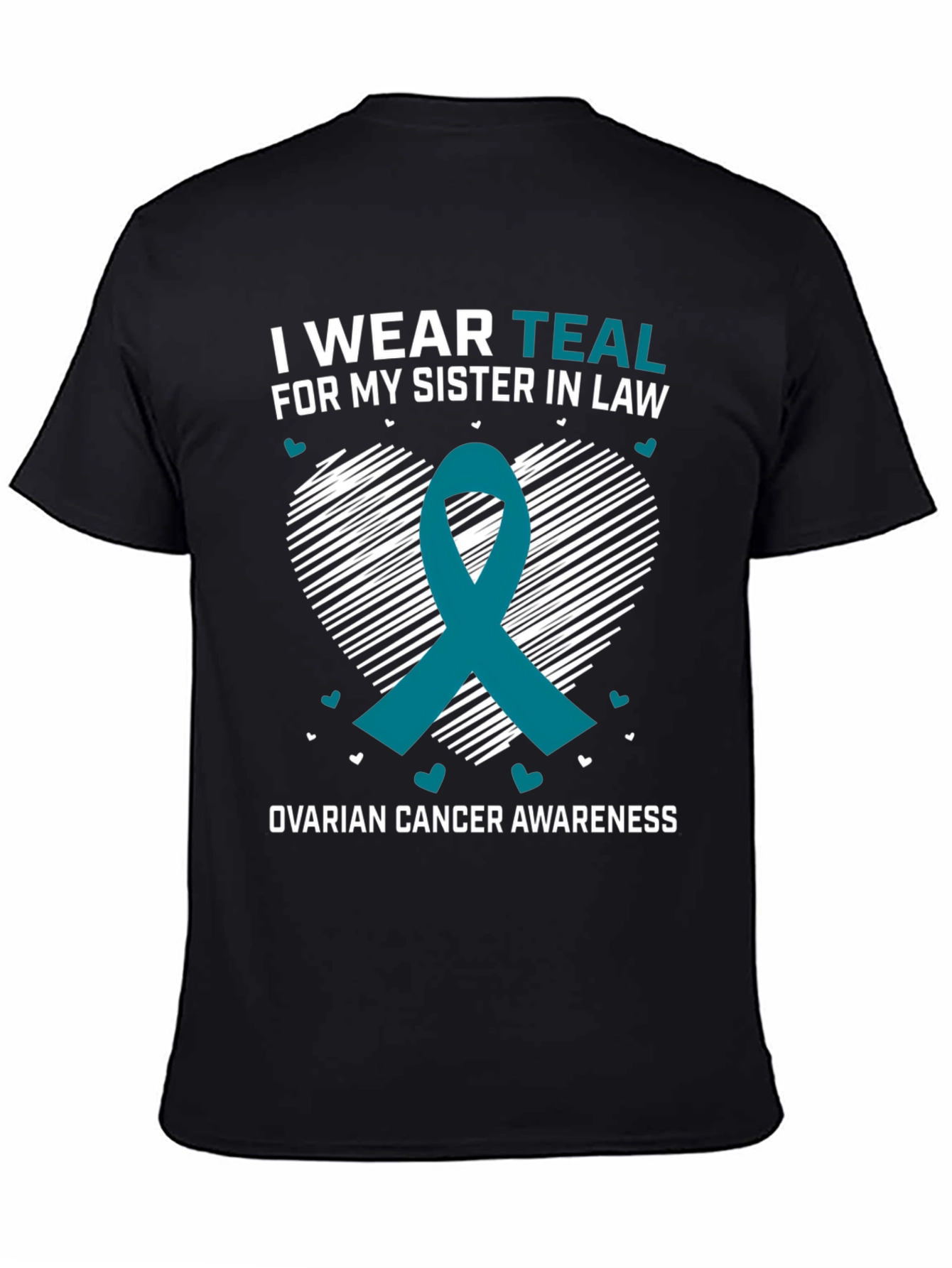 Teal Ribbon Ovarian Cancer Awareness T-Shirt