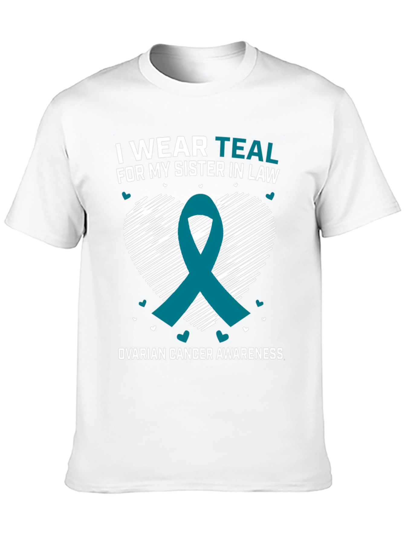 Teal Ribbon Ovarian Cancer Awareness T-Shirt