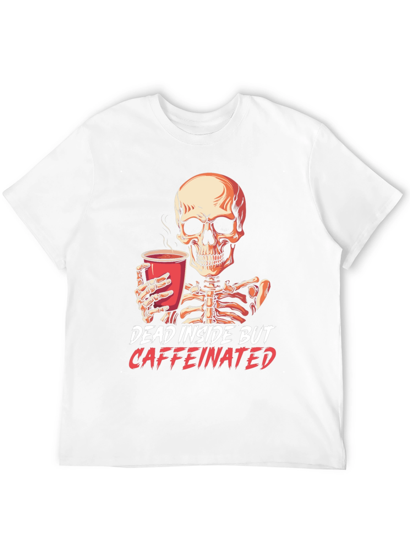 Dead Inside But Caffeinated Skeleton T-Shirt