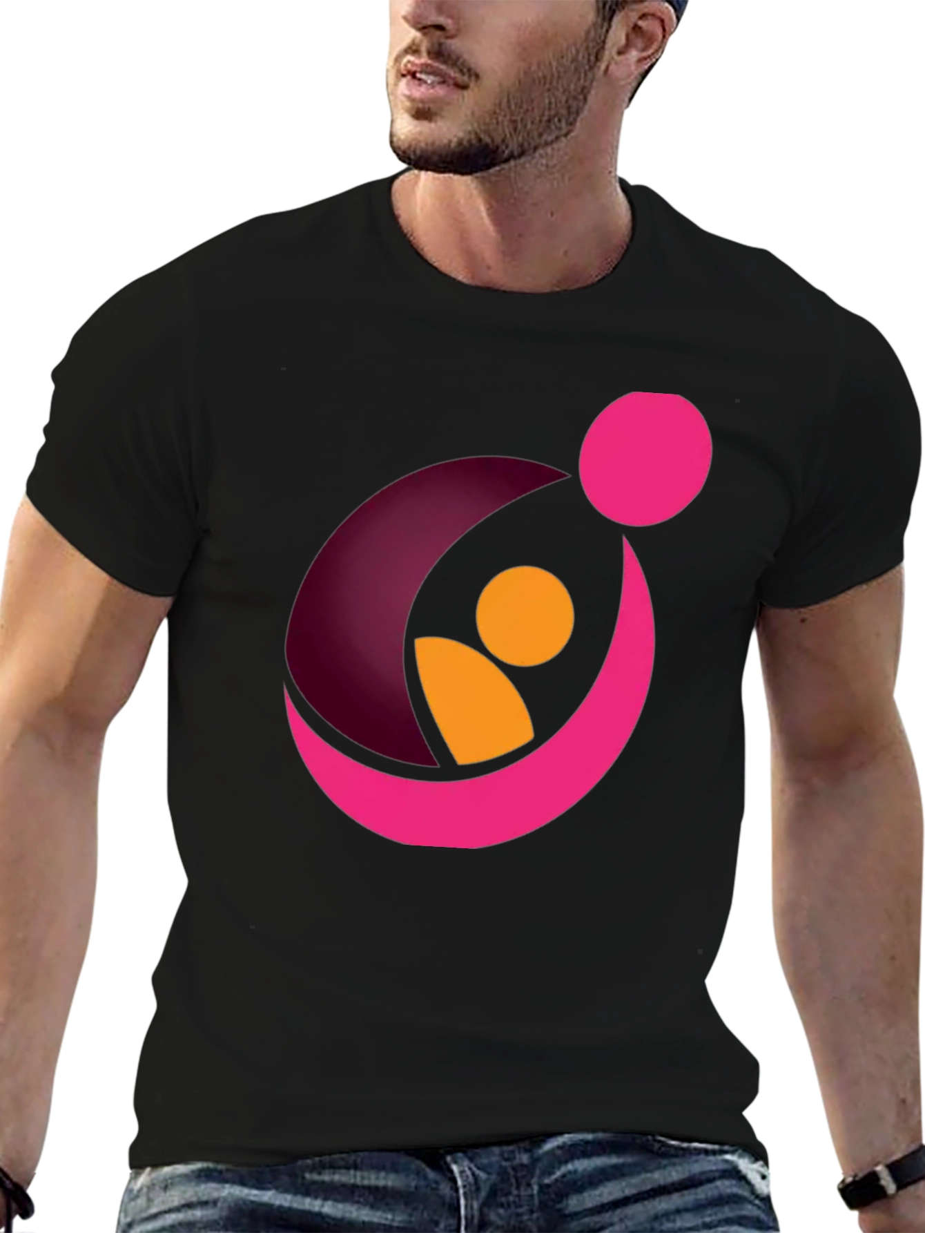 Abstract Family Graphic Tee - Black