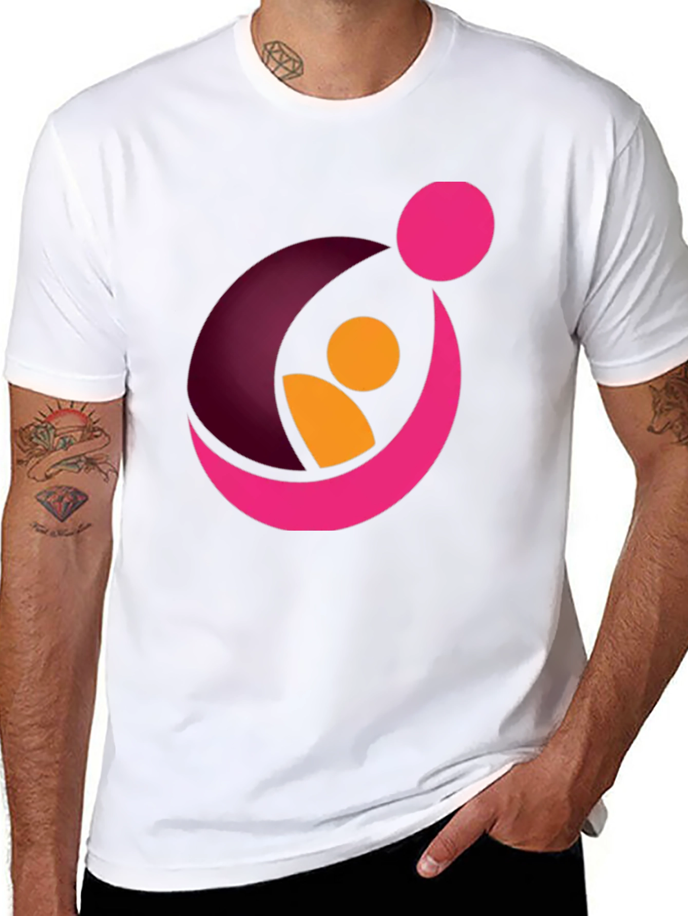 Abstract Family Graphic Tee - Black
