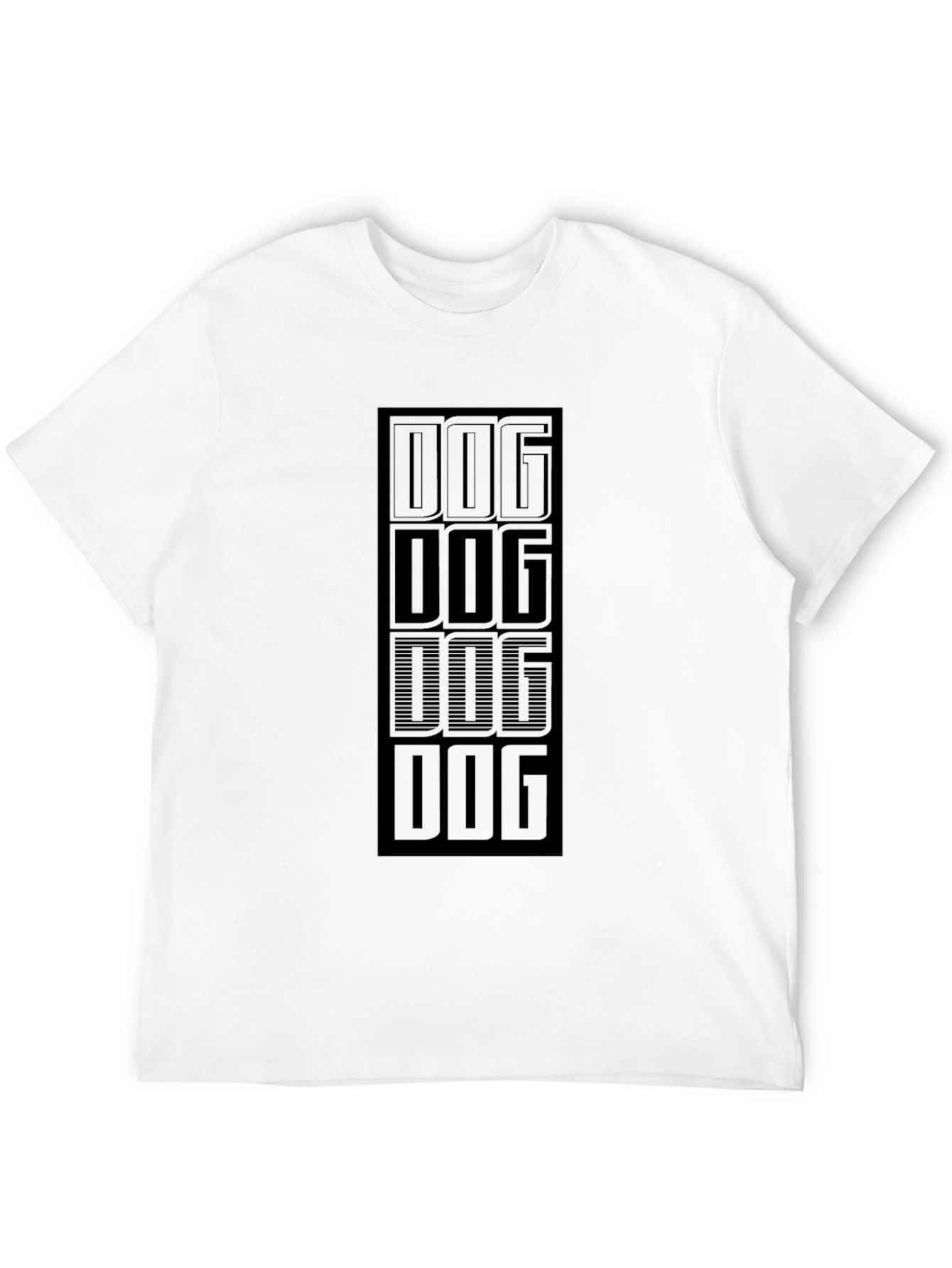 Dog Stacked Graphic Black T-Shirt