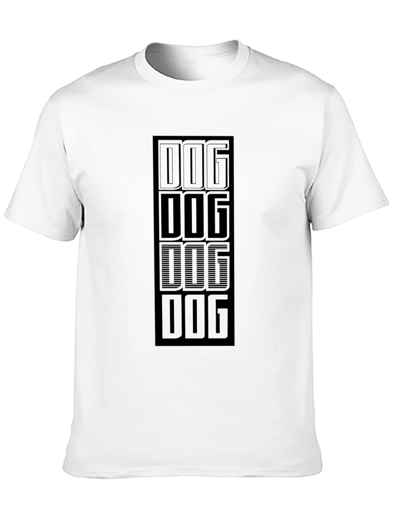Dog Stacked Graphic Black T-Shirt