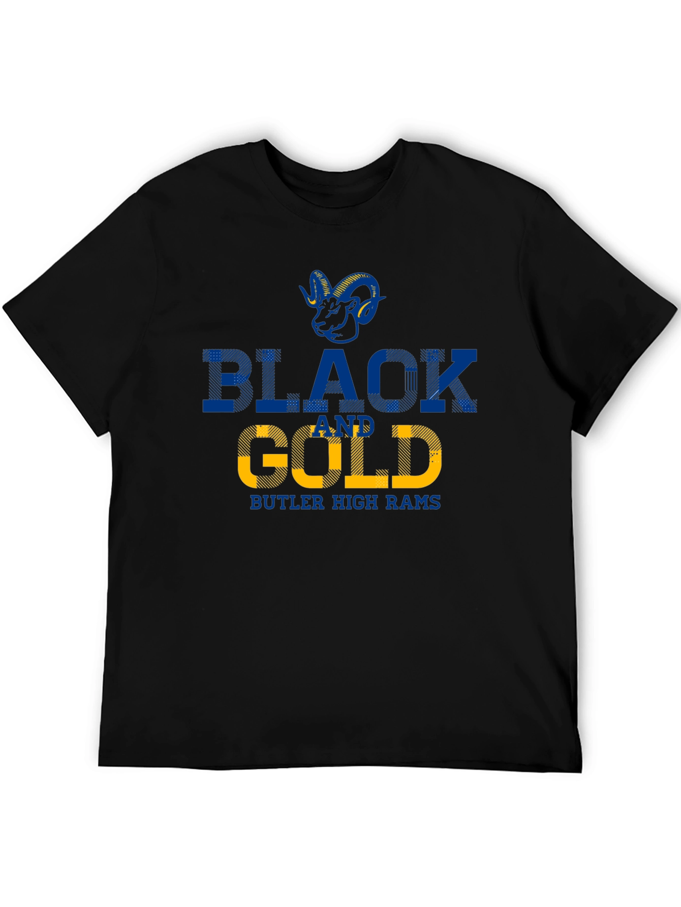 Butler High Rams Black and Gold T-Shirt