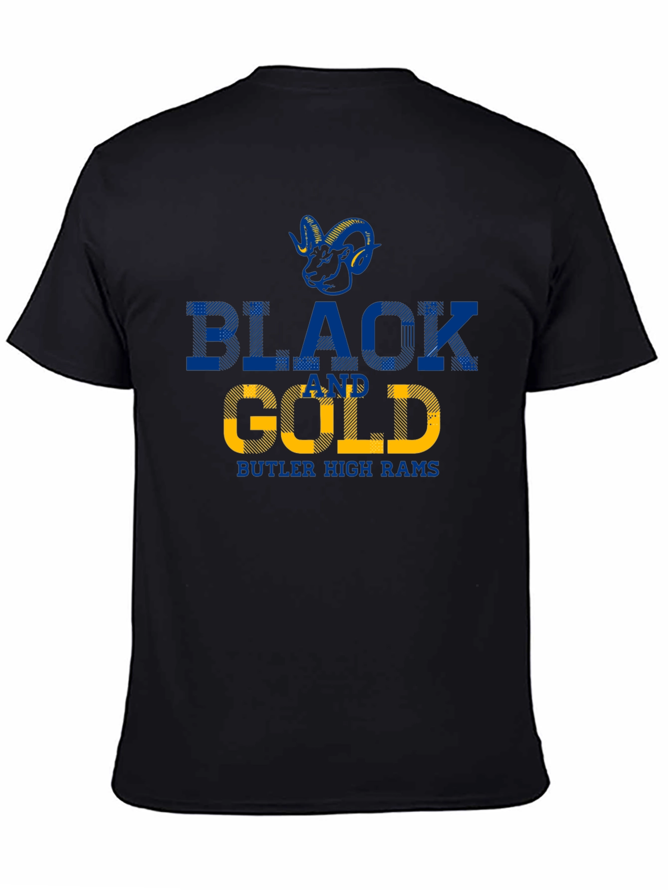 Butler High Rams Black and Gold T-Shirt
