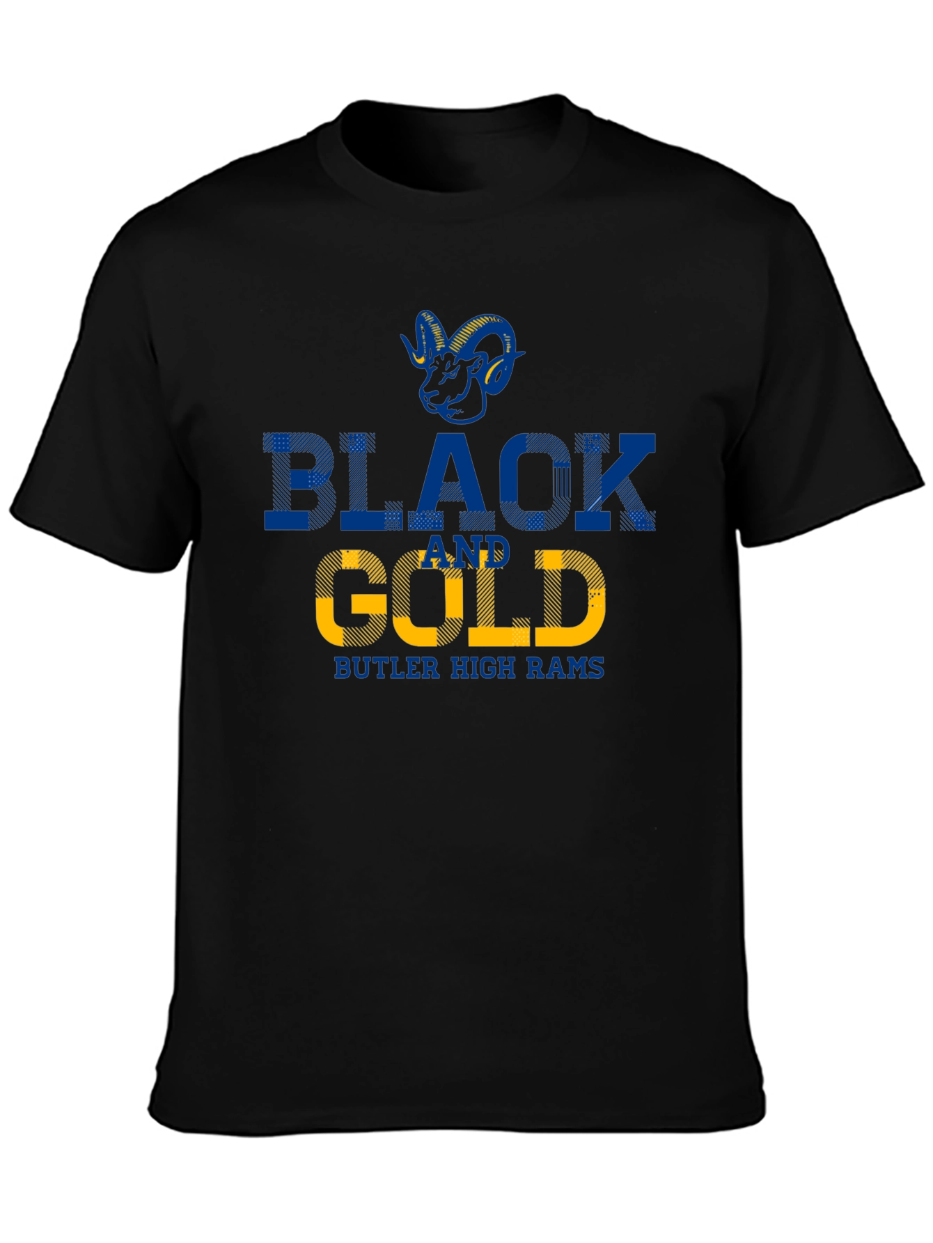 Butler High Rams Black and Gold T-Shirt