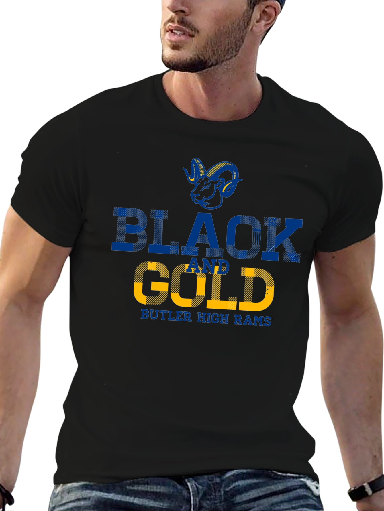 Butler High Rams Black and Gold T-Shirt