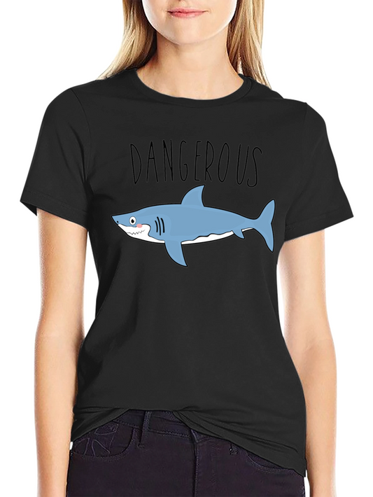 Dangerous Shark Graphic Tee - Mens Black T-Shirt