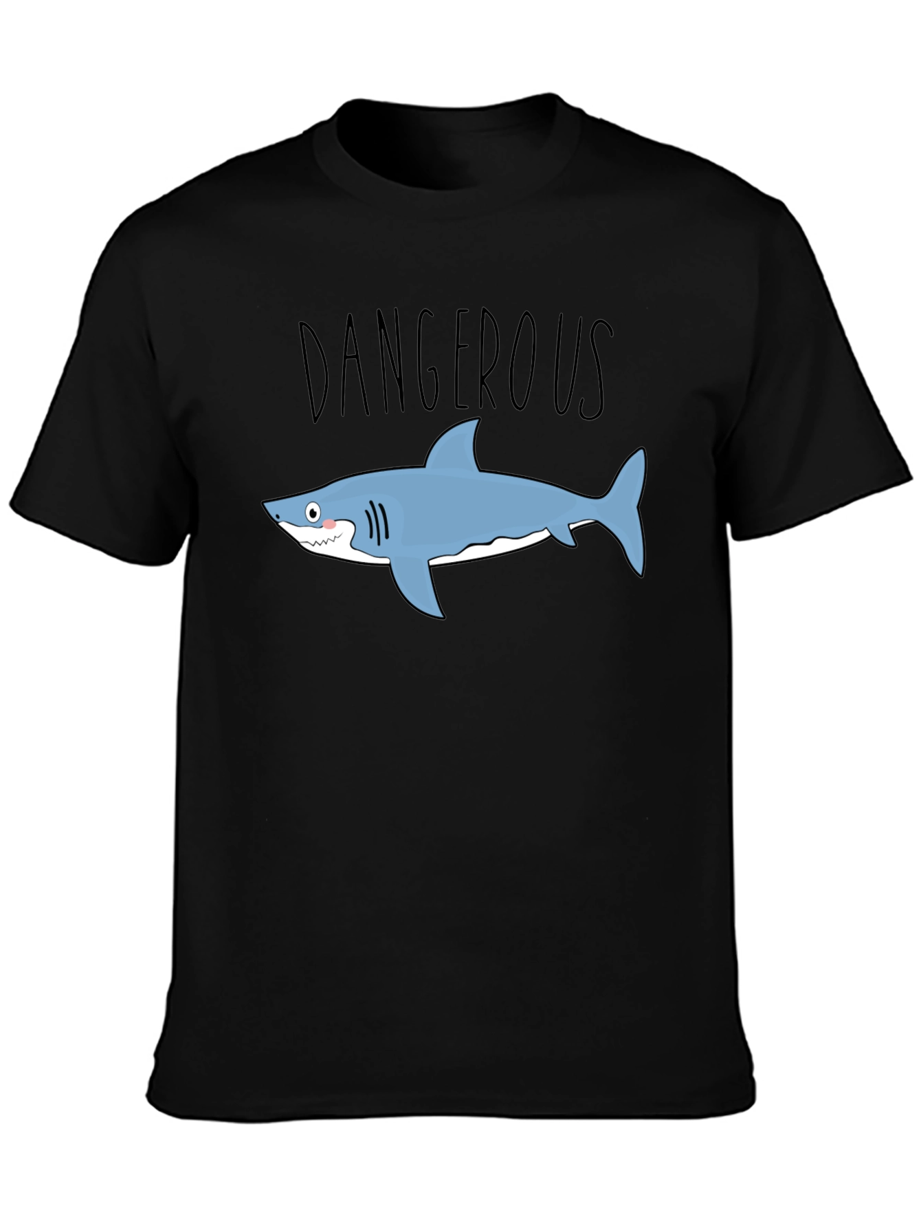 Dangerous Shark Graphic Tee - Mens Black T-Shirt