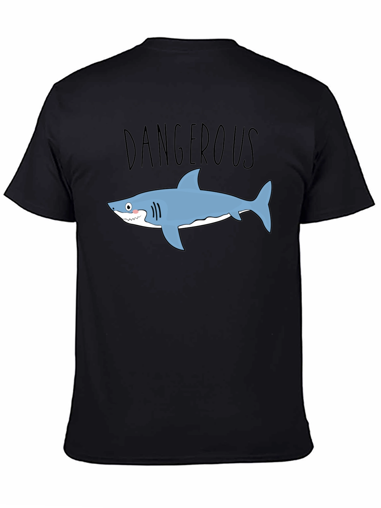 Dangerous Shark Graphic Tee - Mens Black T-Shirt