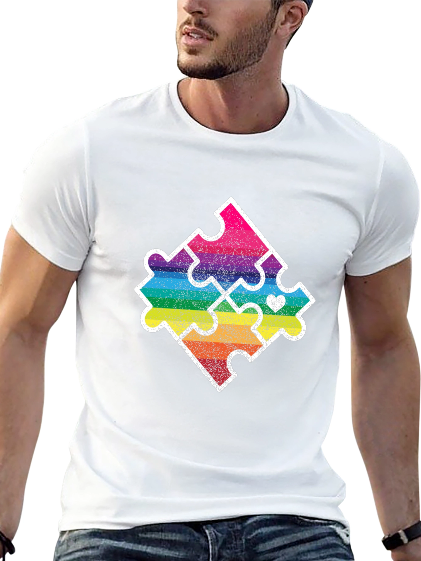 Autism Awareness Puzzle Piece Graphic T-Shirt