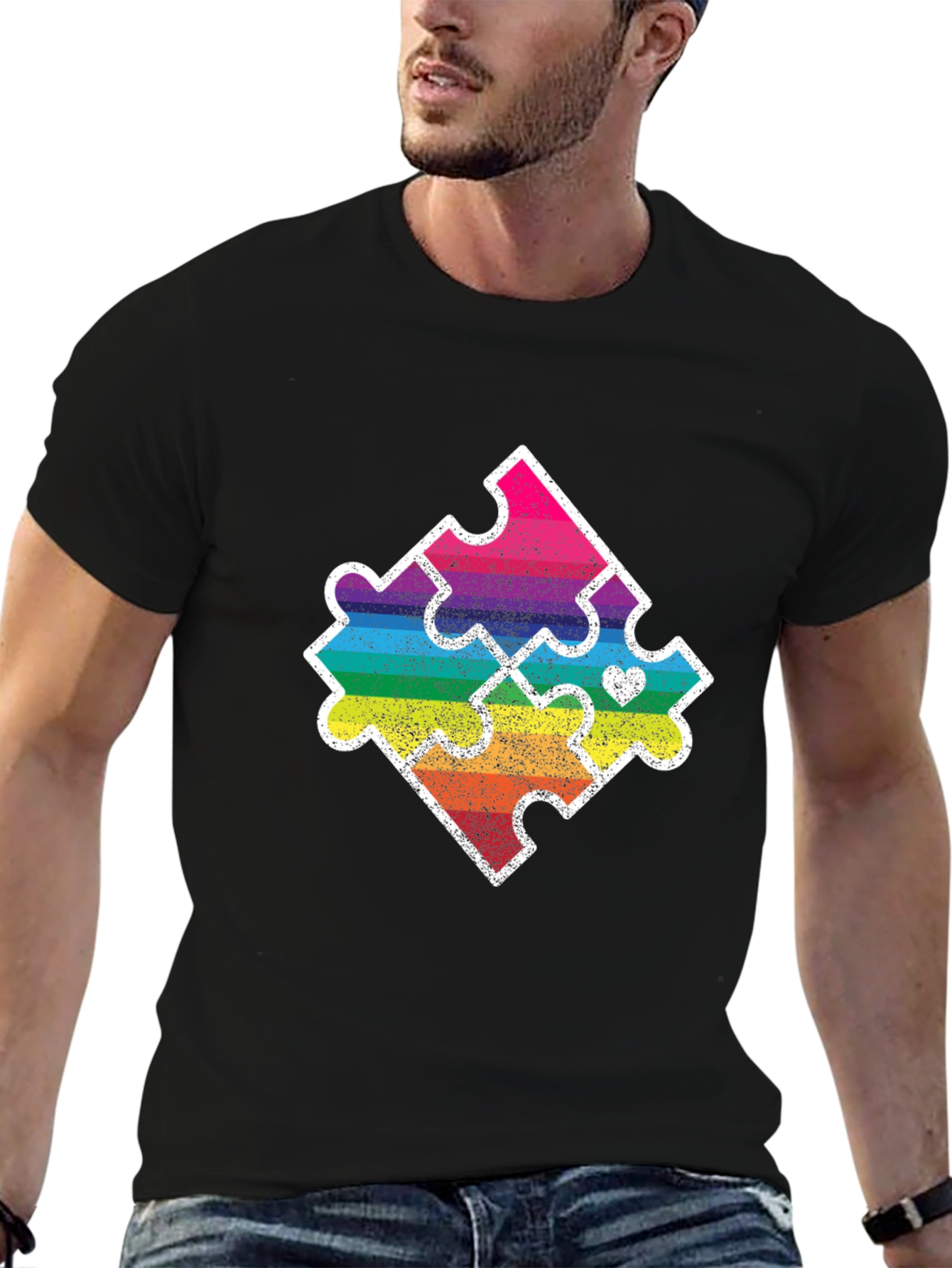 Autism Awareness Puzzle Piece Graphic T-Shirt