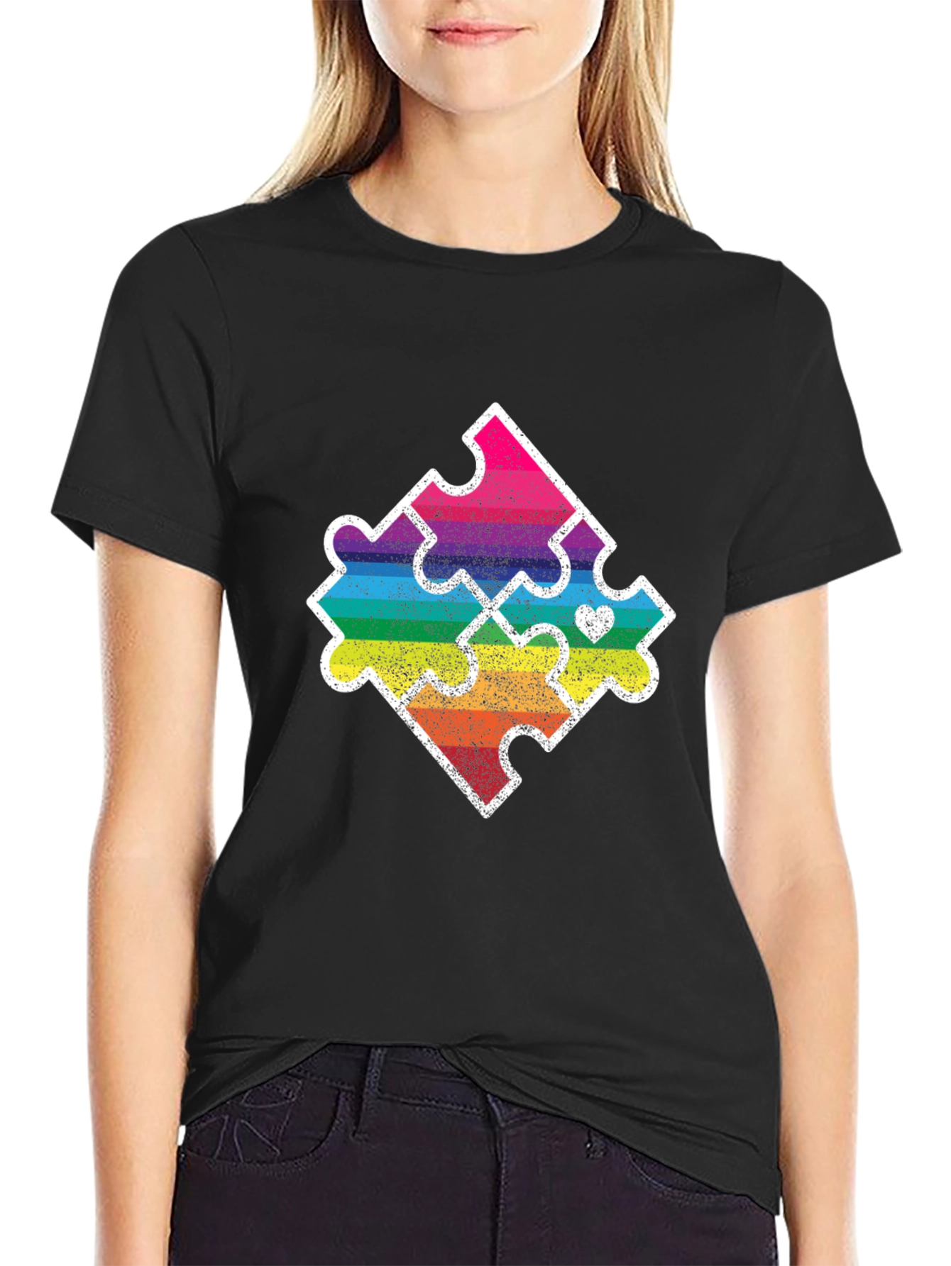 Autism Awareness Puzzle Piece Graphic T-Shirt