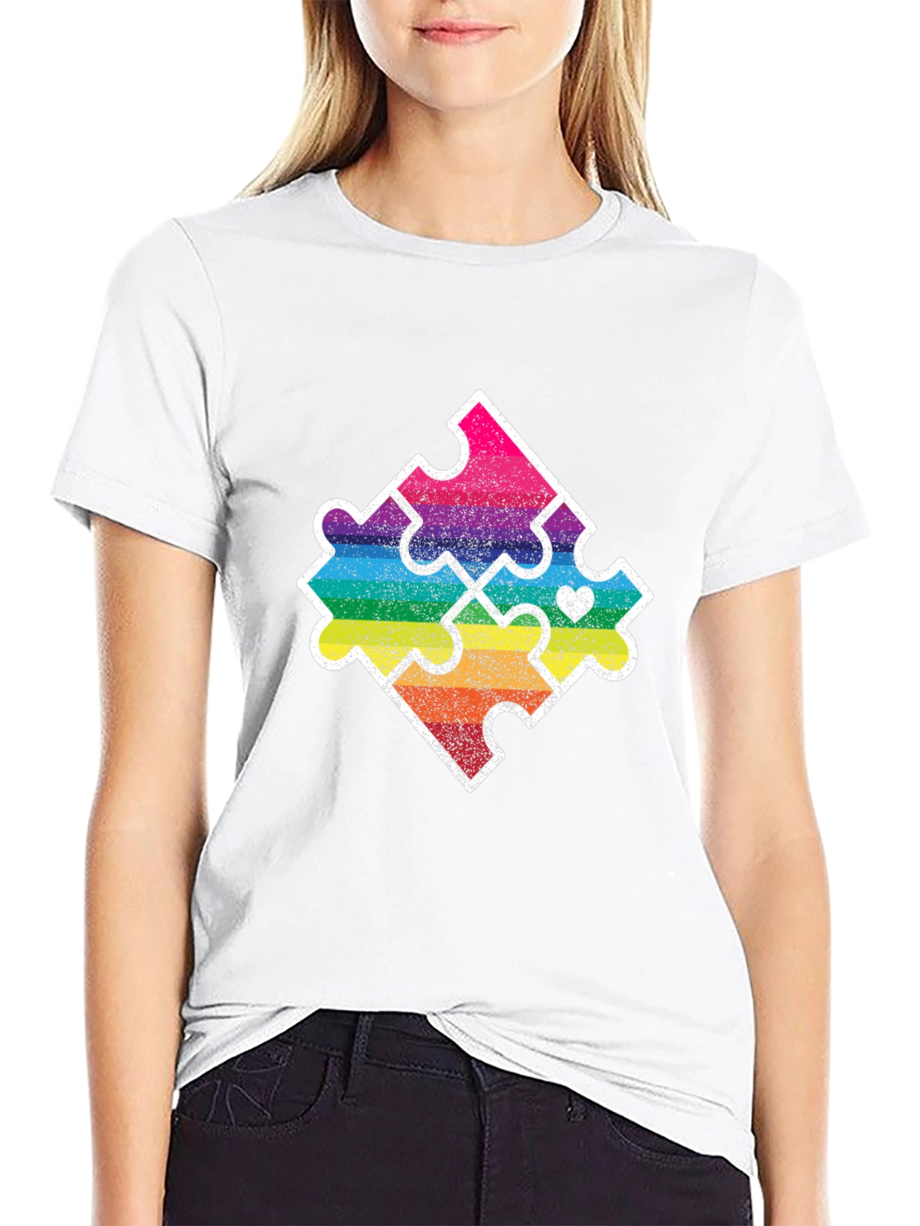 Autism Awareness Puzzle Piece Graphic T-Shirt
