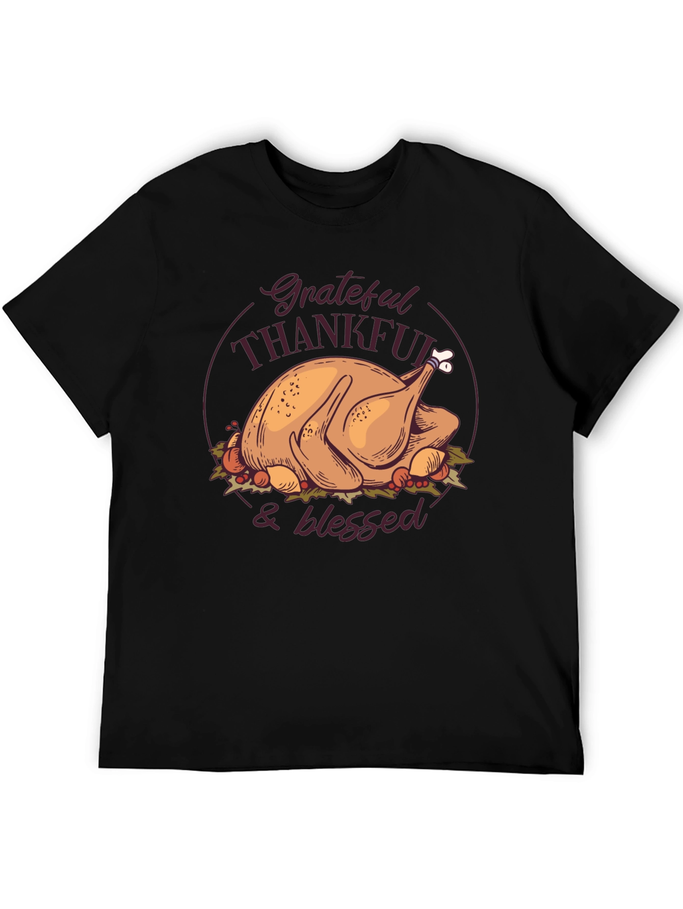 Thanksgiving Turkey Grateful Blessed T-Shirt