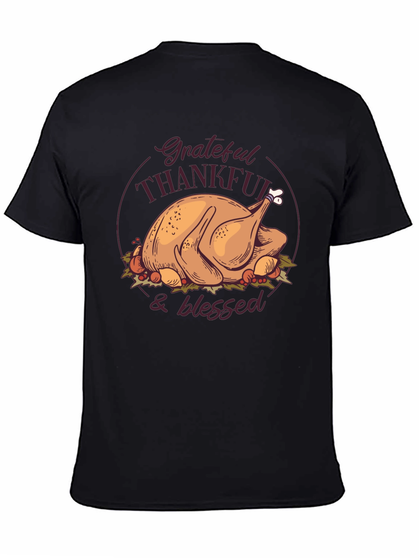 Thanksgiving Turkey Grateful Blessed T-Shirt
