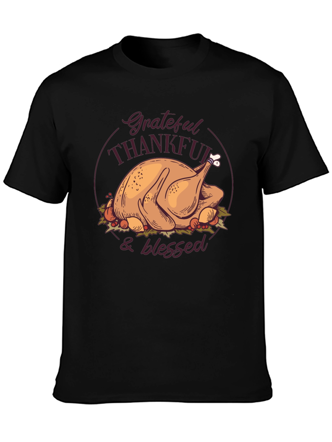 Thanksgiving Turkey Grateful Blessed T-Shirt