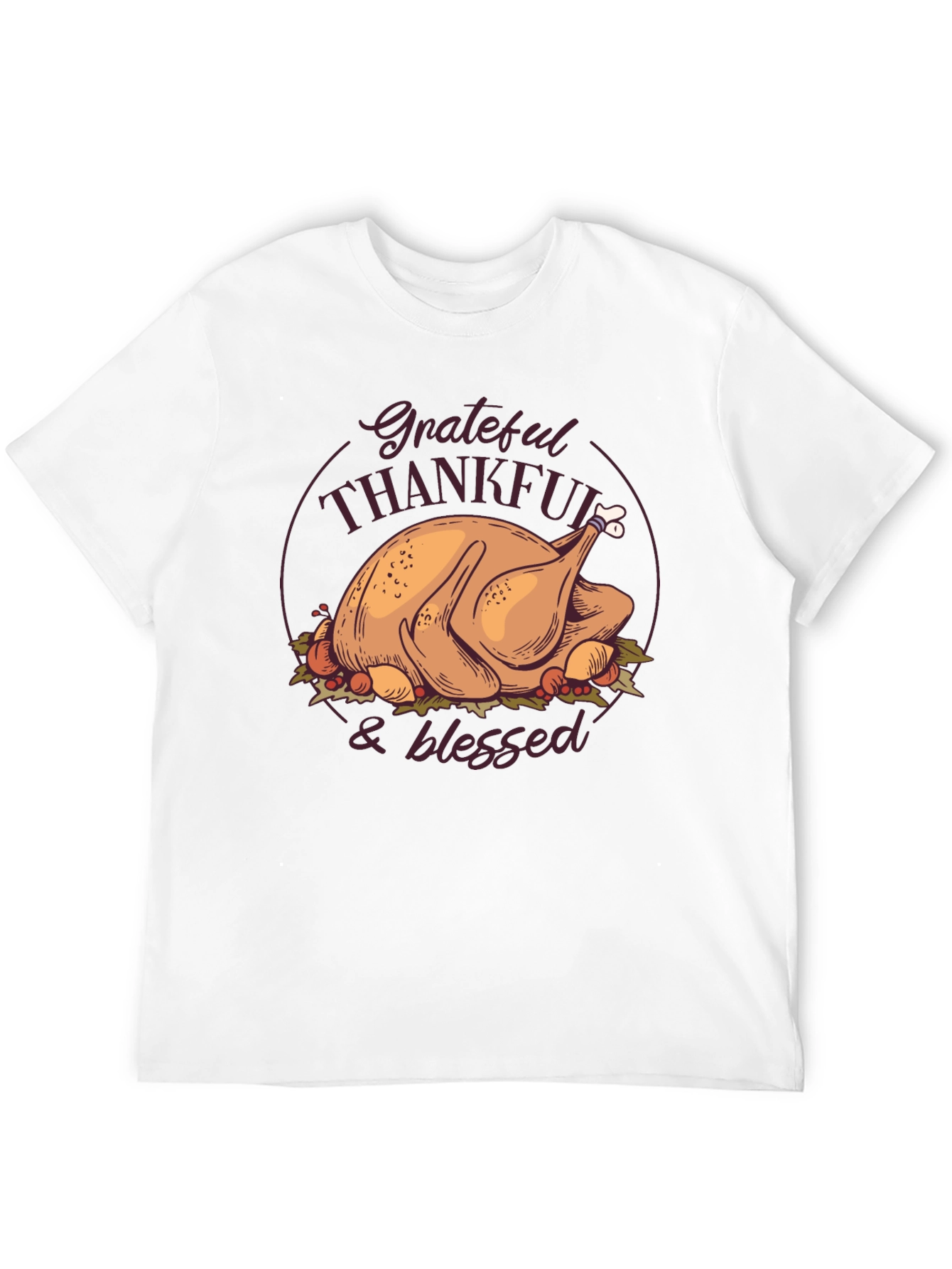 Thanksgiving Turkey Grateful Blessed T-Shirt