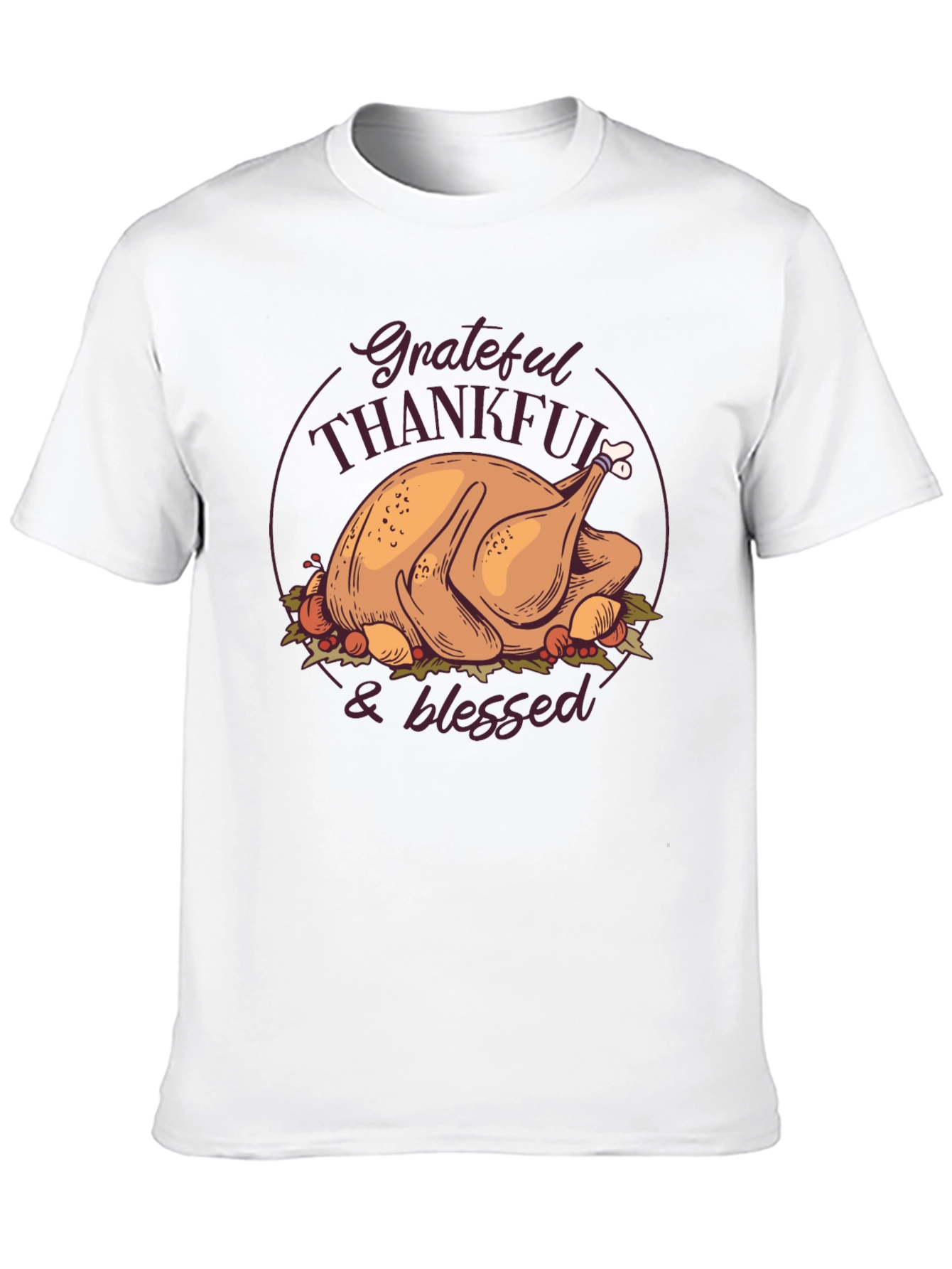 Thanksgiving Turkey Grateful Blessed T-Shirt