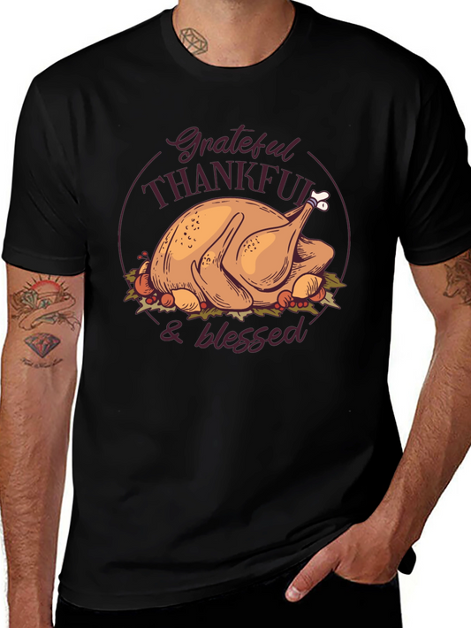 Thanksgiving Turkey Grateful Blessed T-Shirt