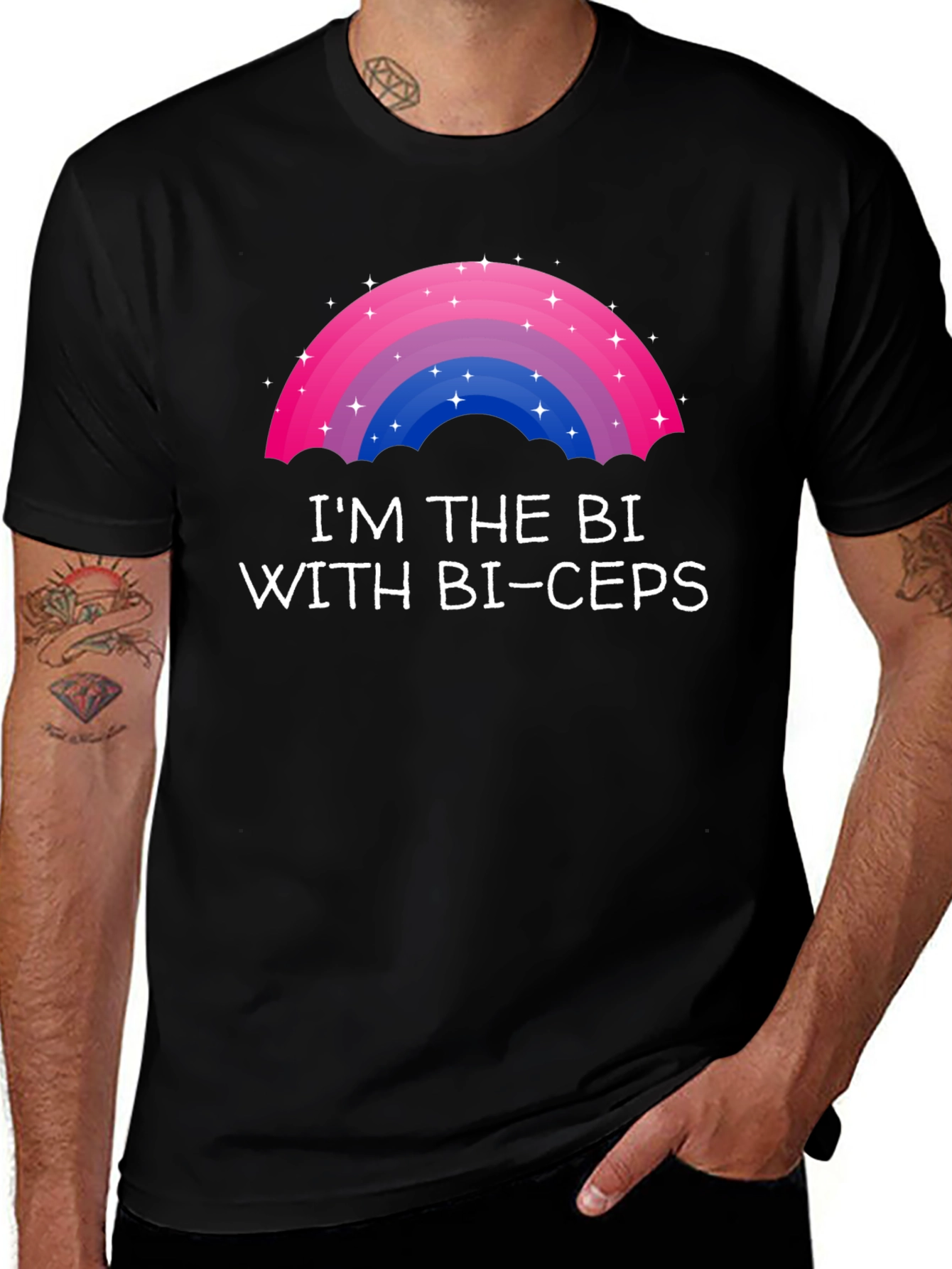 Bi Pride T-Shirt - Im the Bi with Bi-ceps