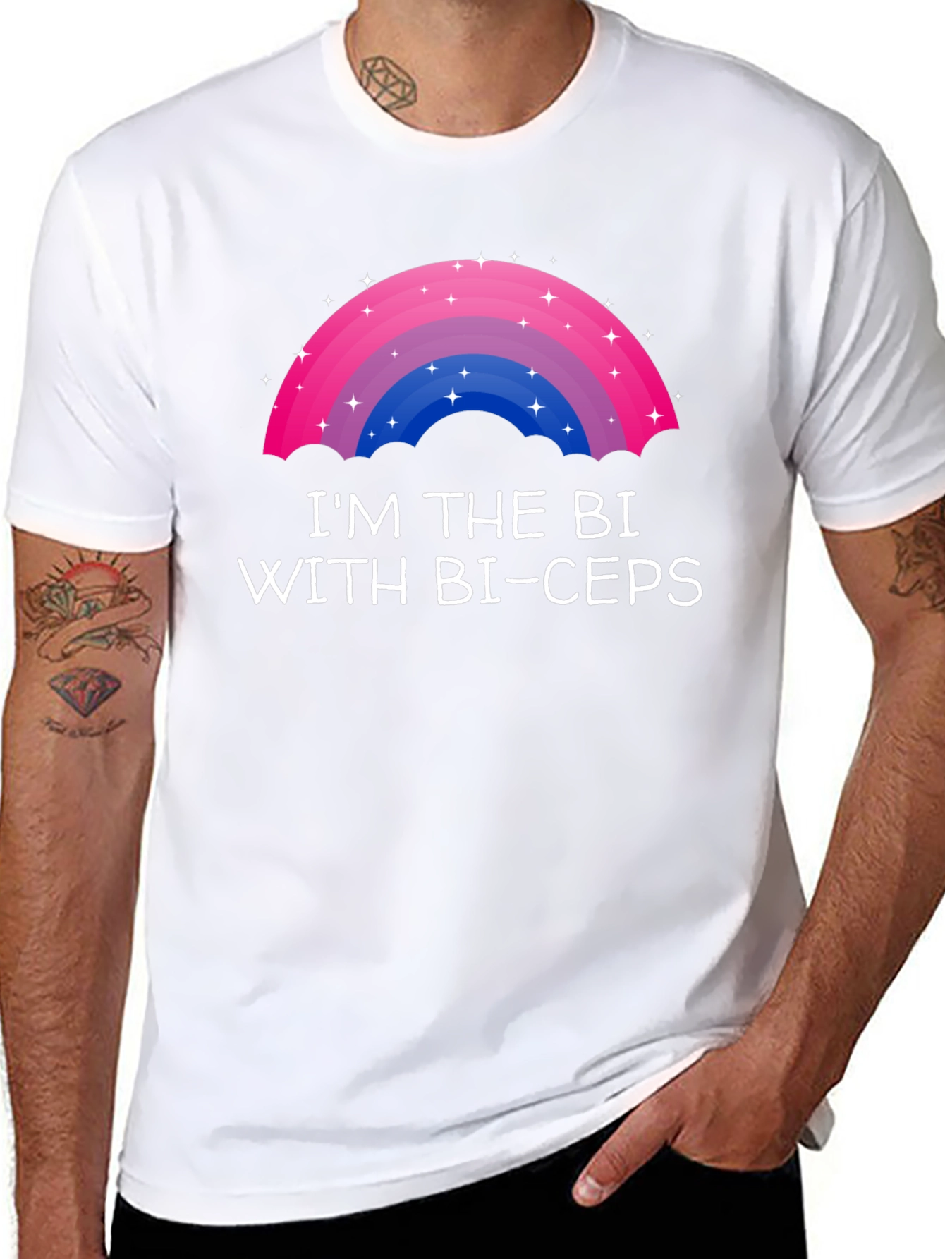 Bi Pride T-Shirt - Im the Bi with Bi-ceps