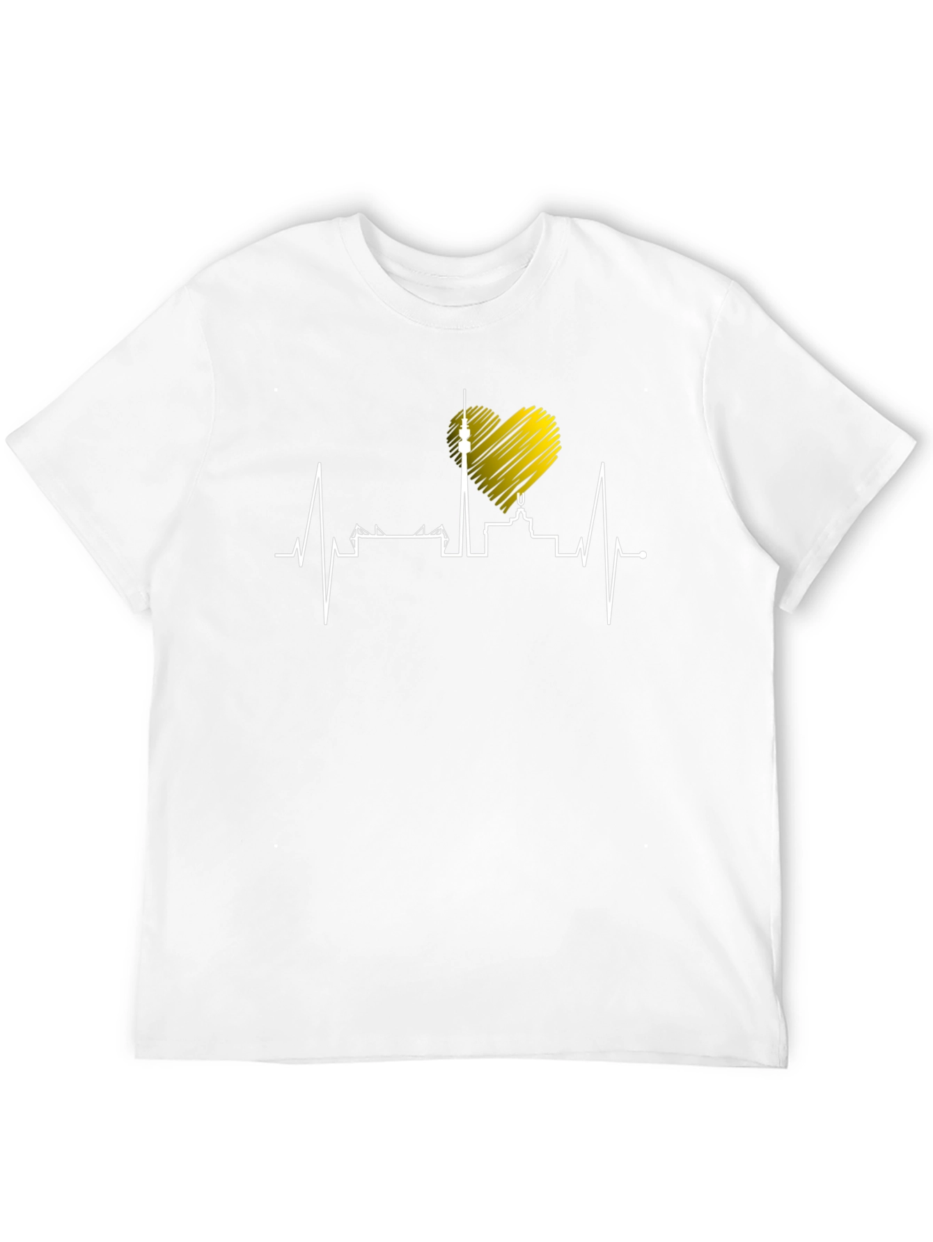Berlin Skyline Heartbeat Black T-Shirt
