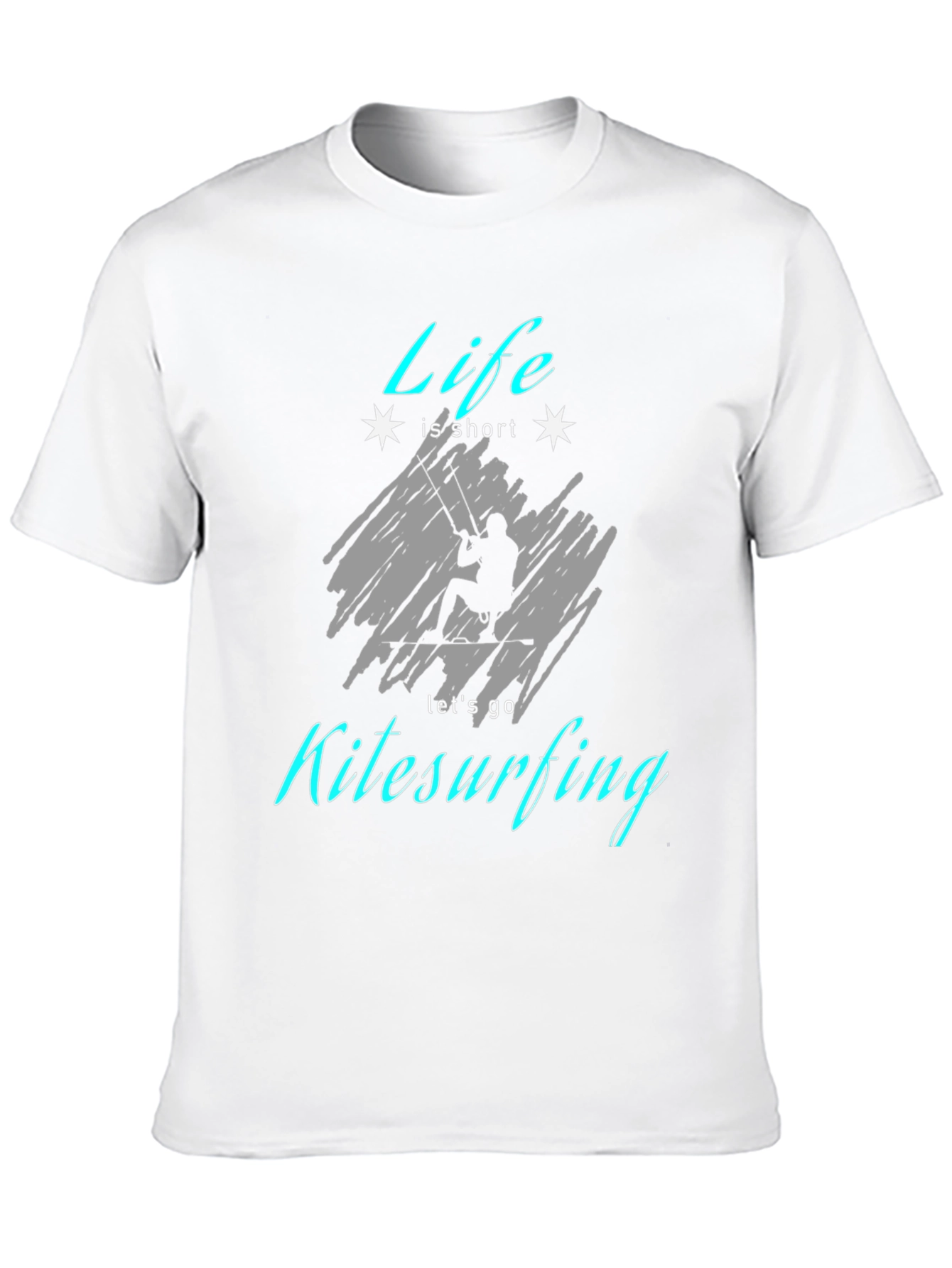 Life is Short Kitesurfing Black T-Shirt