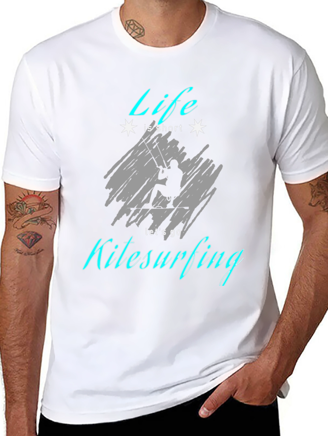 Life is Short Kitesurfing Black T-Shirt