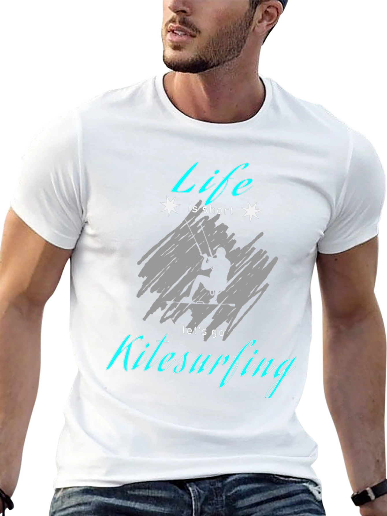Life is Short Kitesurfing Black T-Shirt