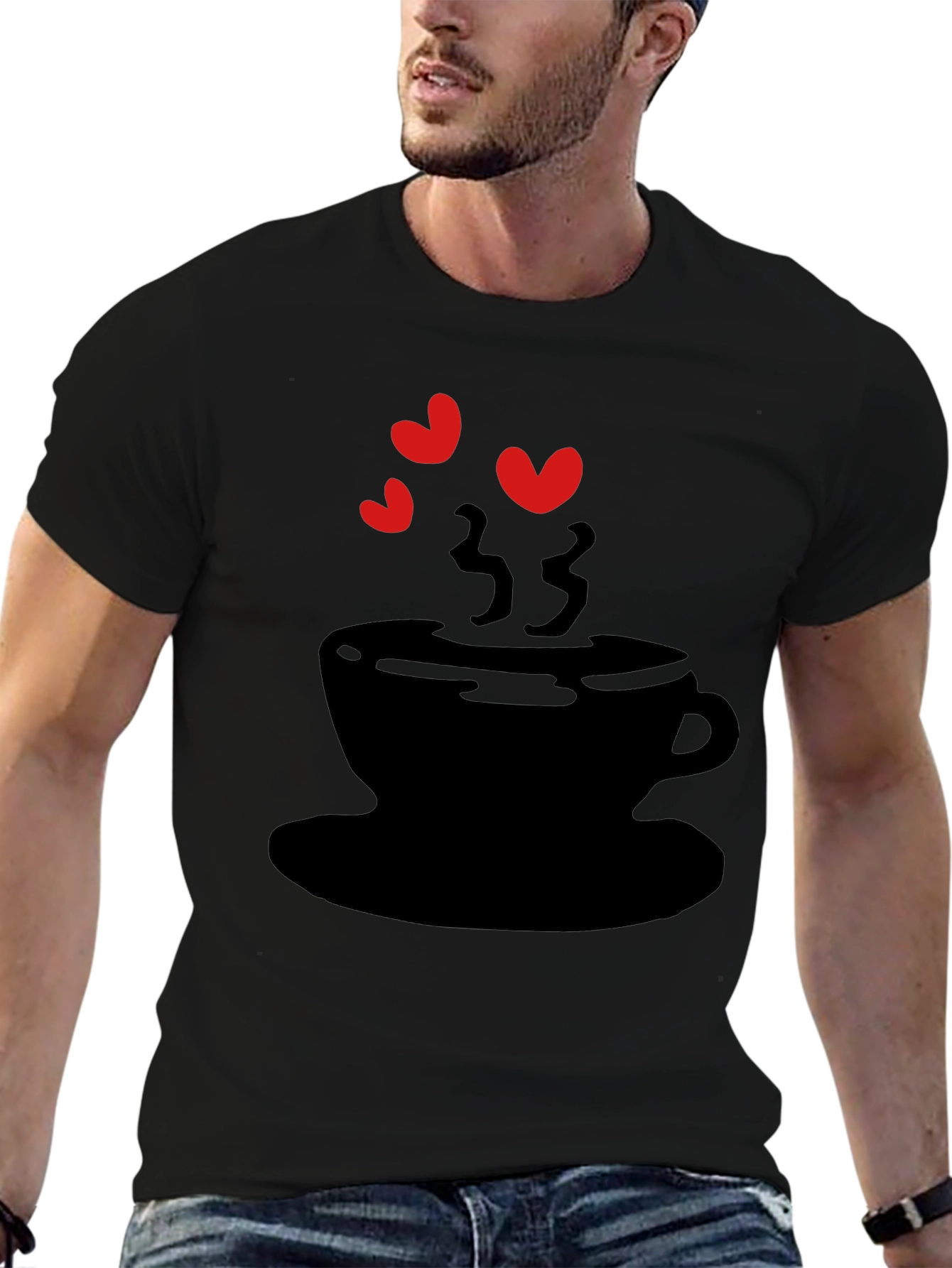 Love Coffee T-Shirt - Black Graphic Tee