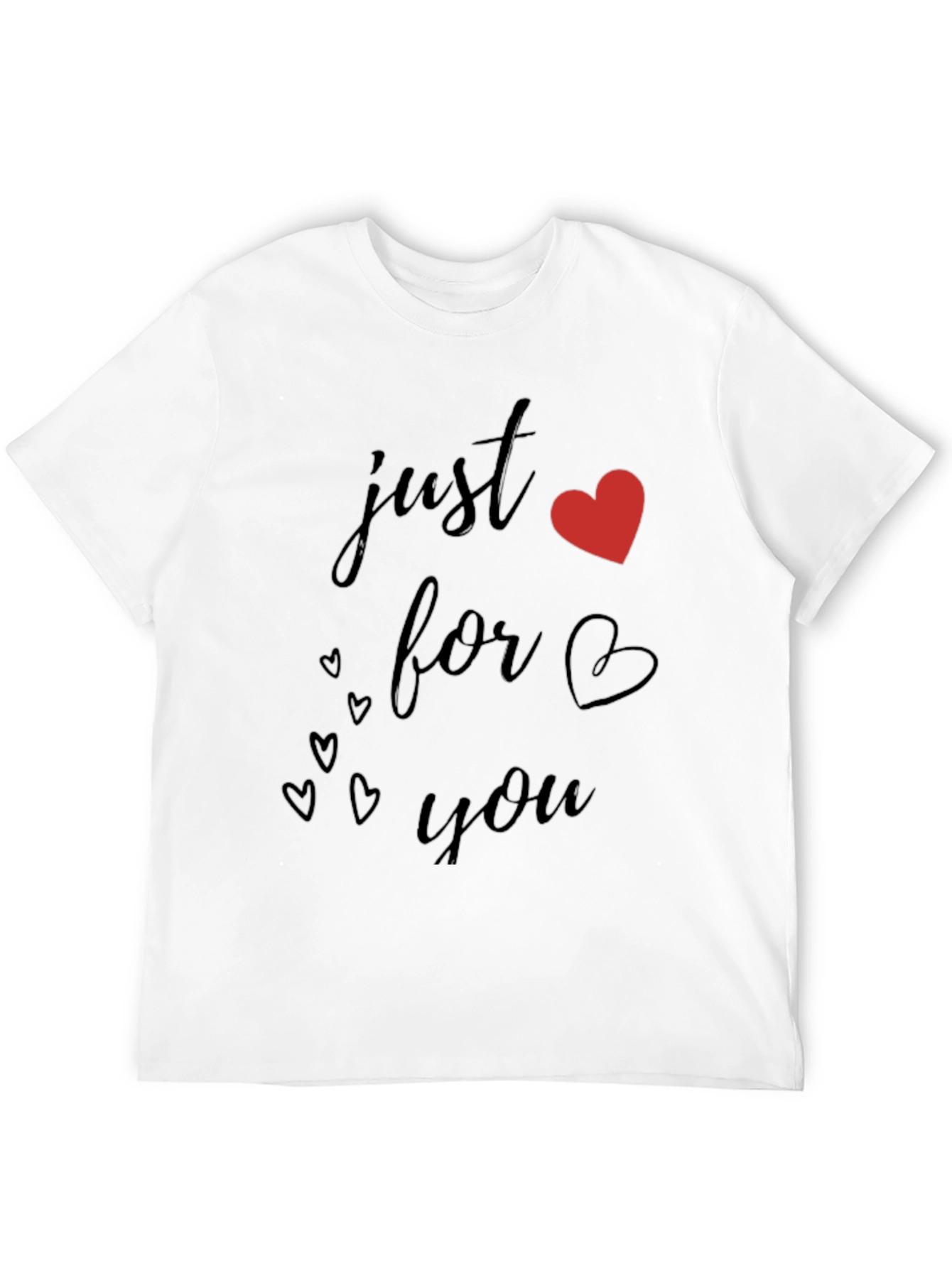 Just For You Black Heart Graphic T-Shirt