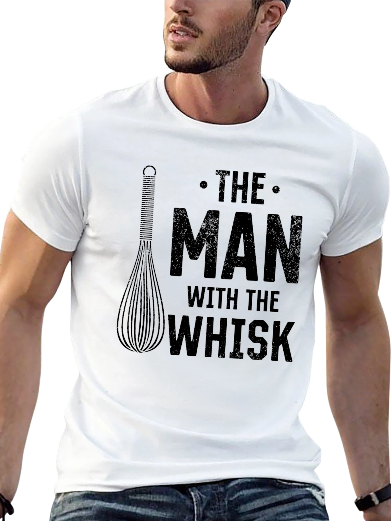 The Man With The Whisk Black T-Shirt