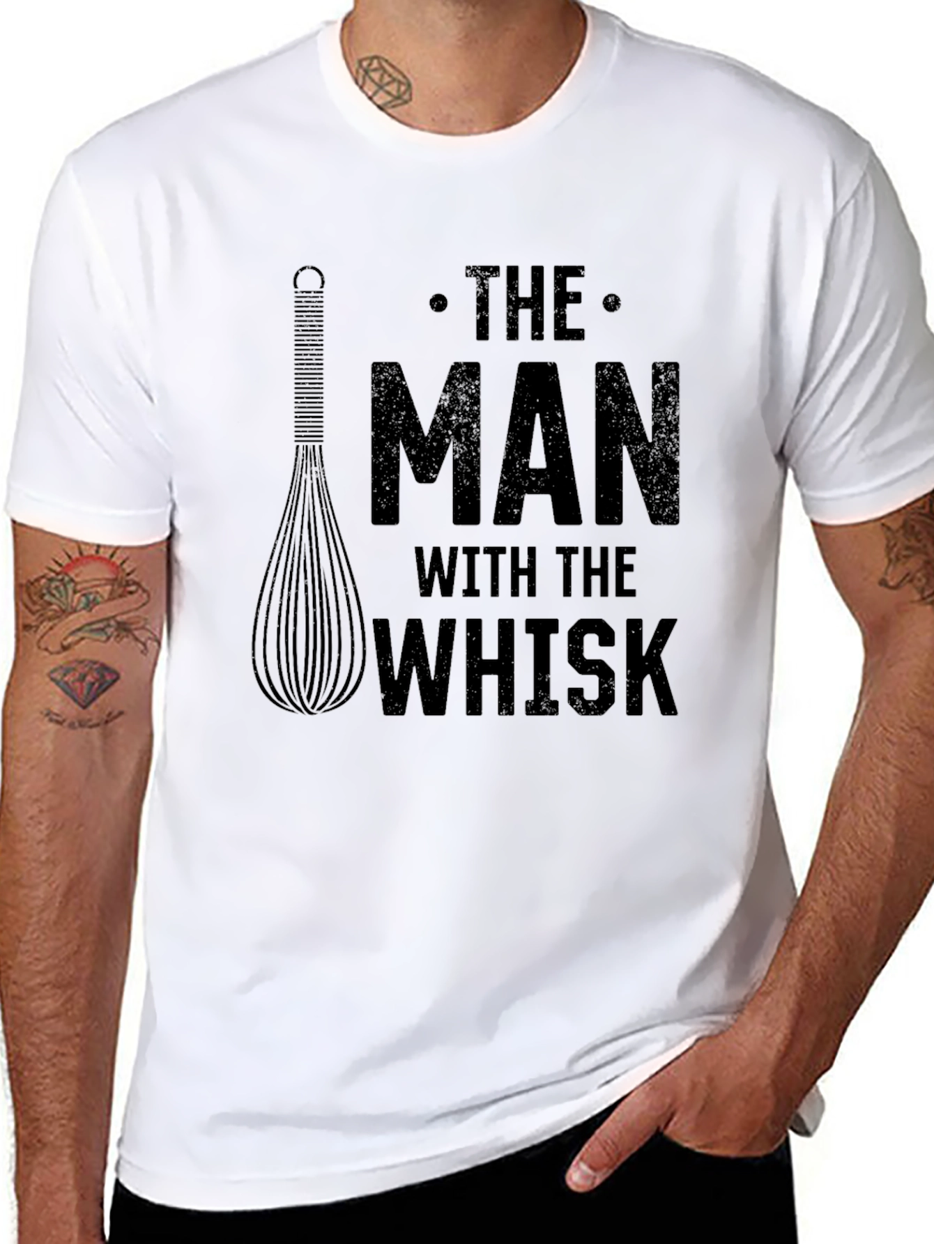 The Man With The Whisk Black T-Shirt