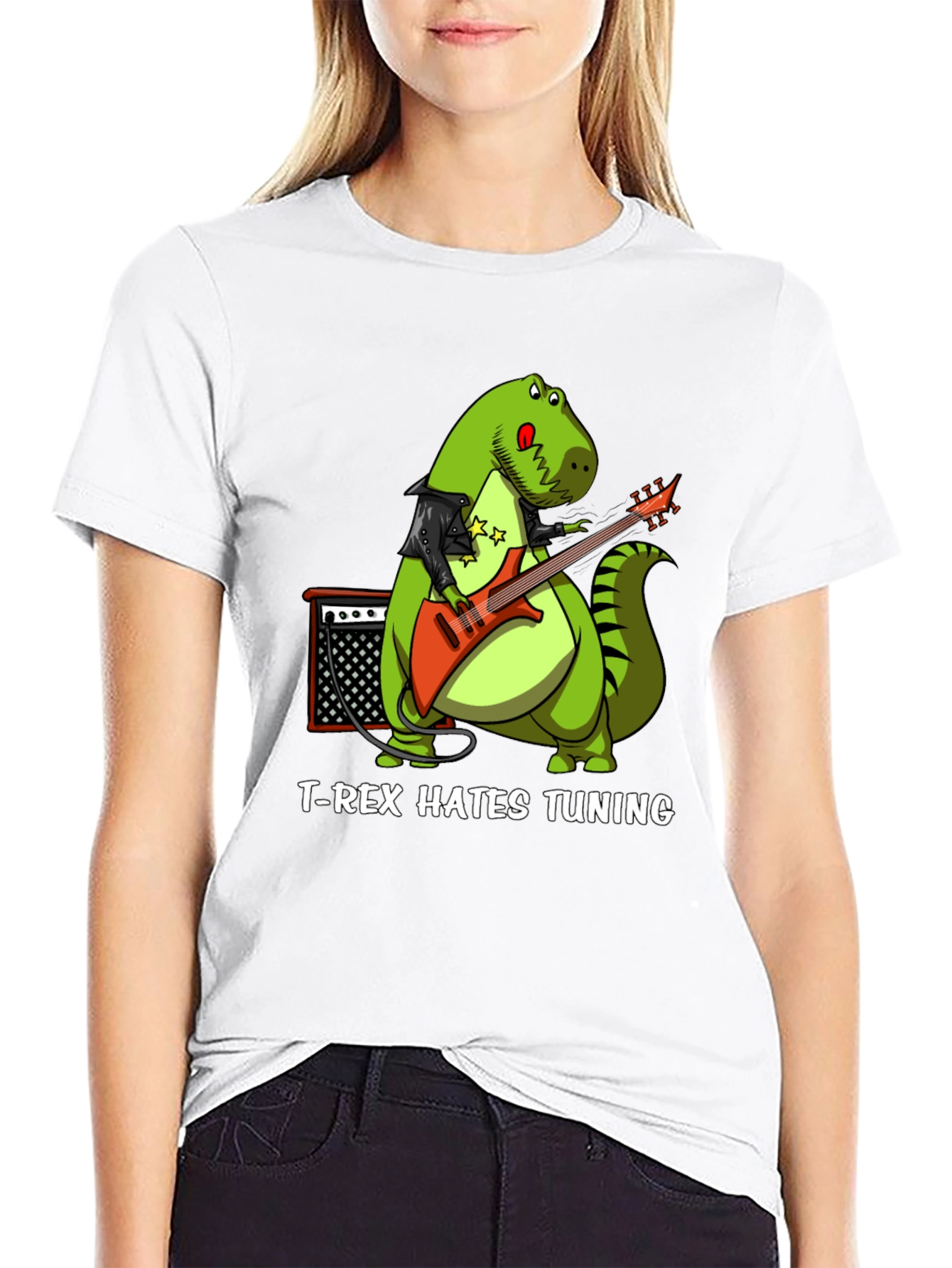 T-Rex Hates Tuning Funny Graphic Tee