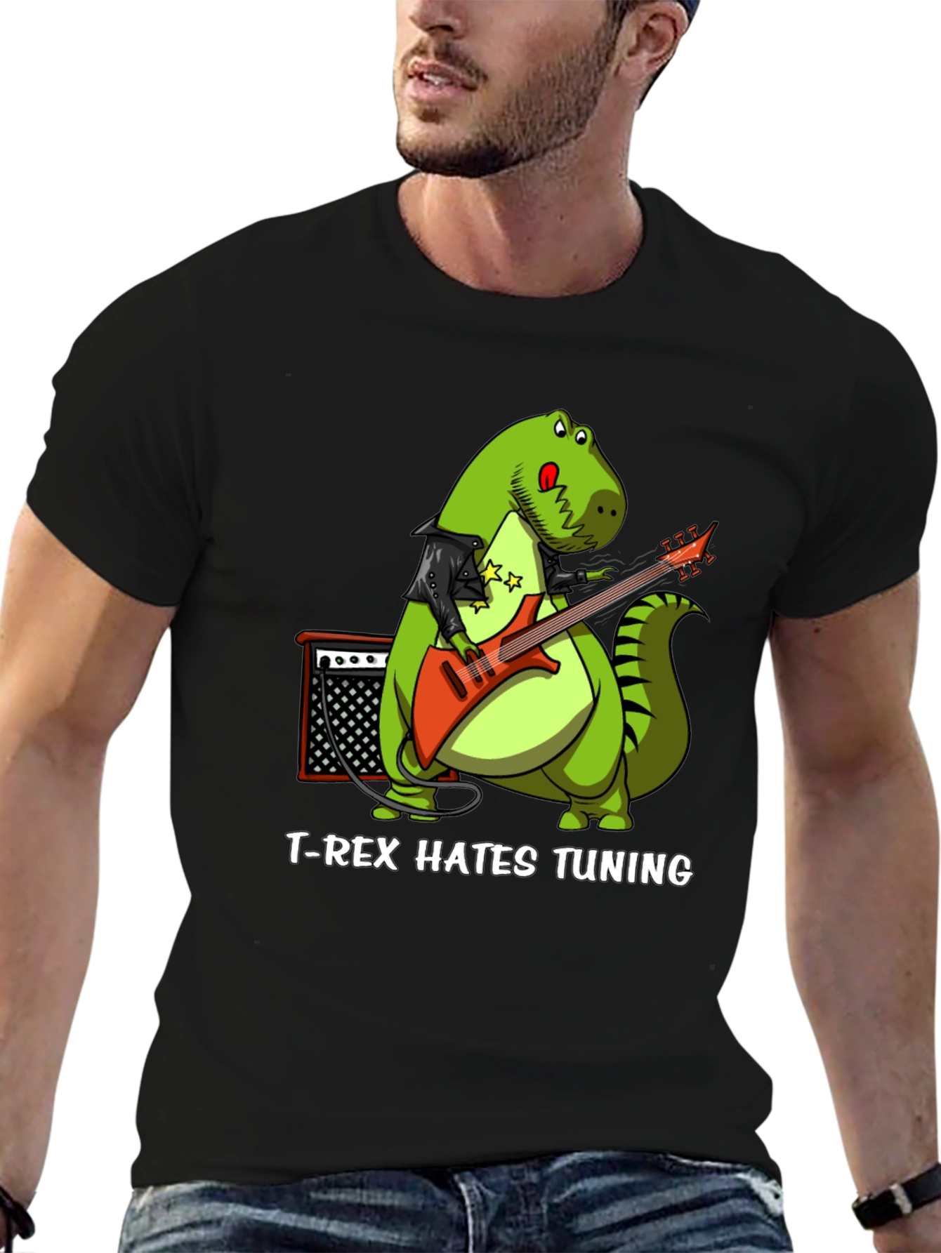 T-Rex Hates Tuning Funny Graphic Tee