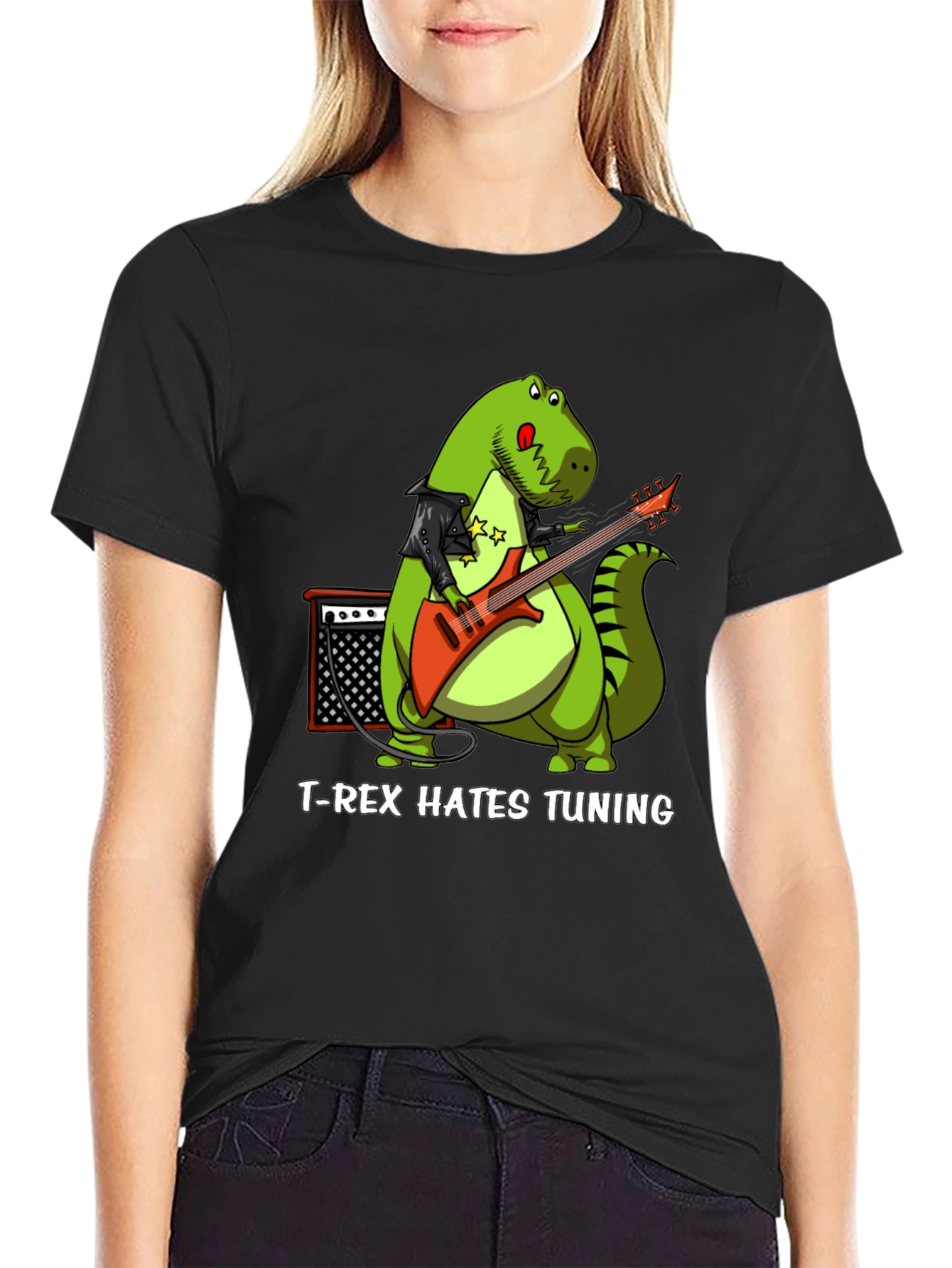 T-Rex Hates Tuning Funny Graphic Tee