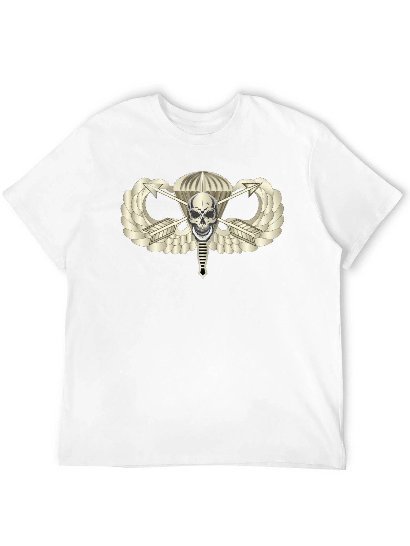 Skull Parachute Badge Black T-Shirt