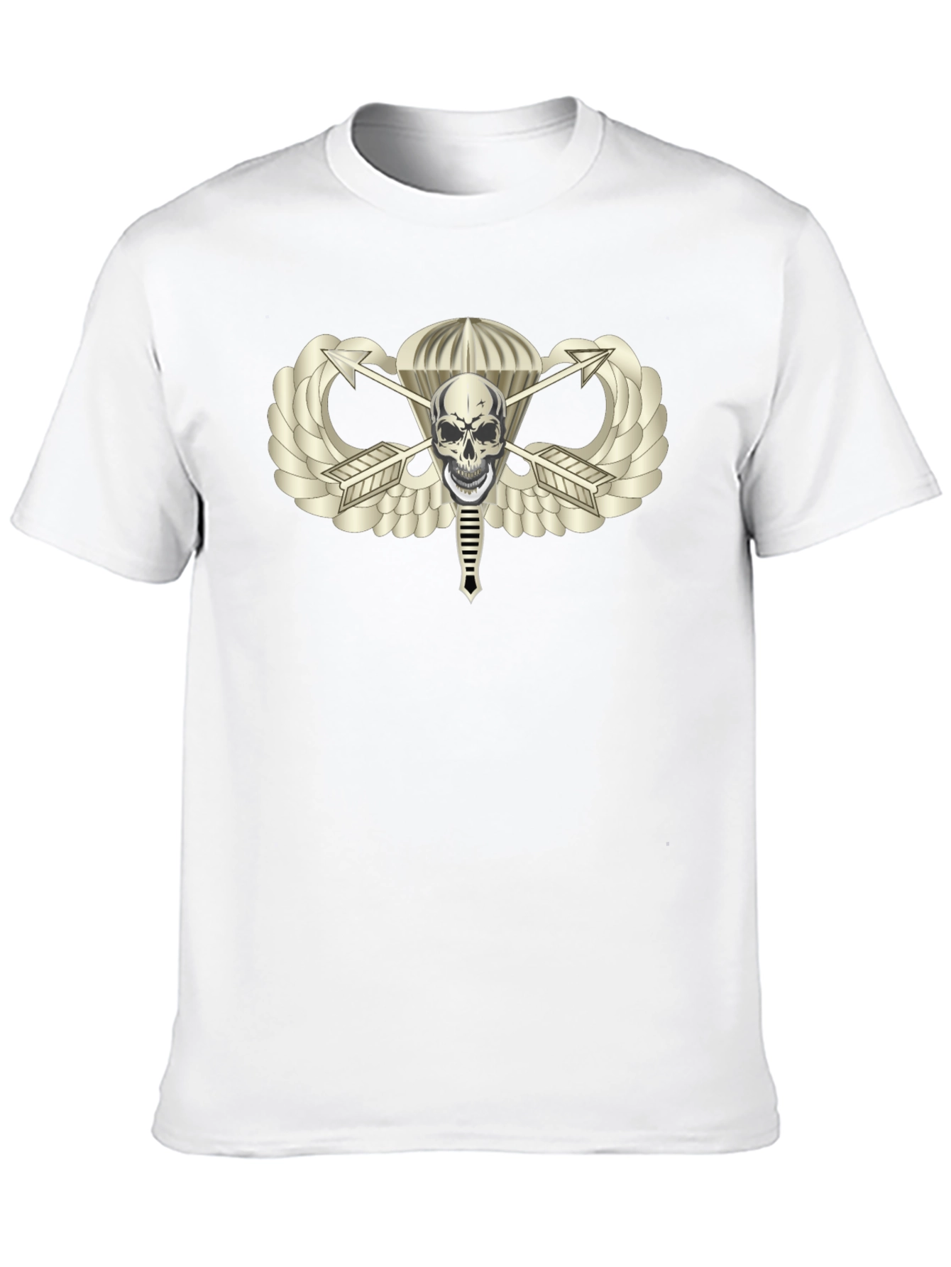 Skull Parachute Badge Black T-Shirt