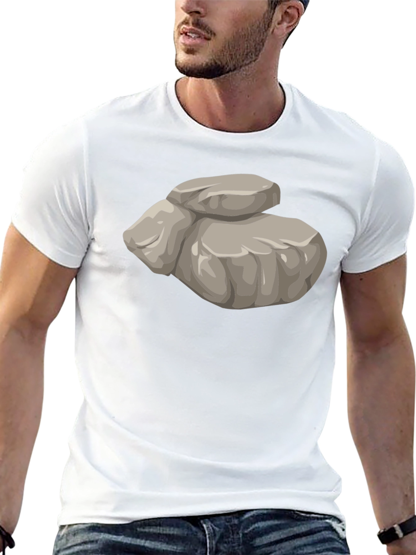 Funny Rock Pile Graphic T-Shirt - Black