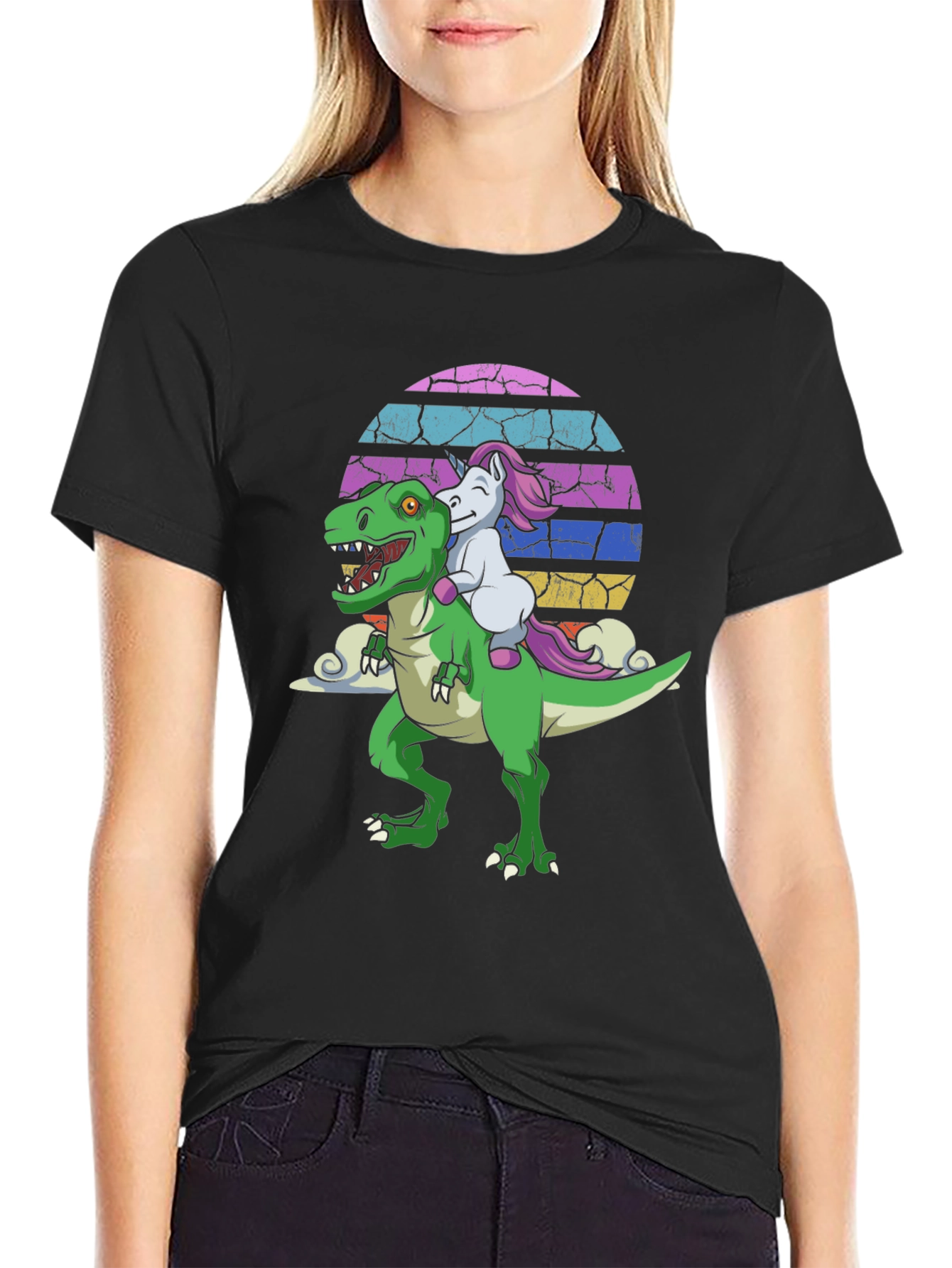 Dino & Unicorn Sunset T-Shirt